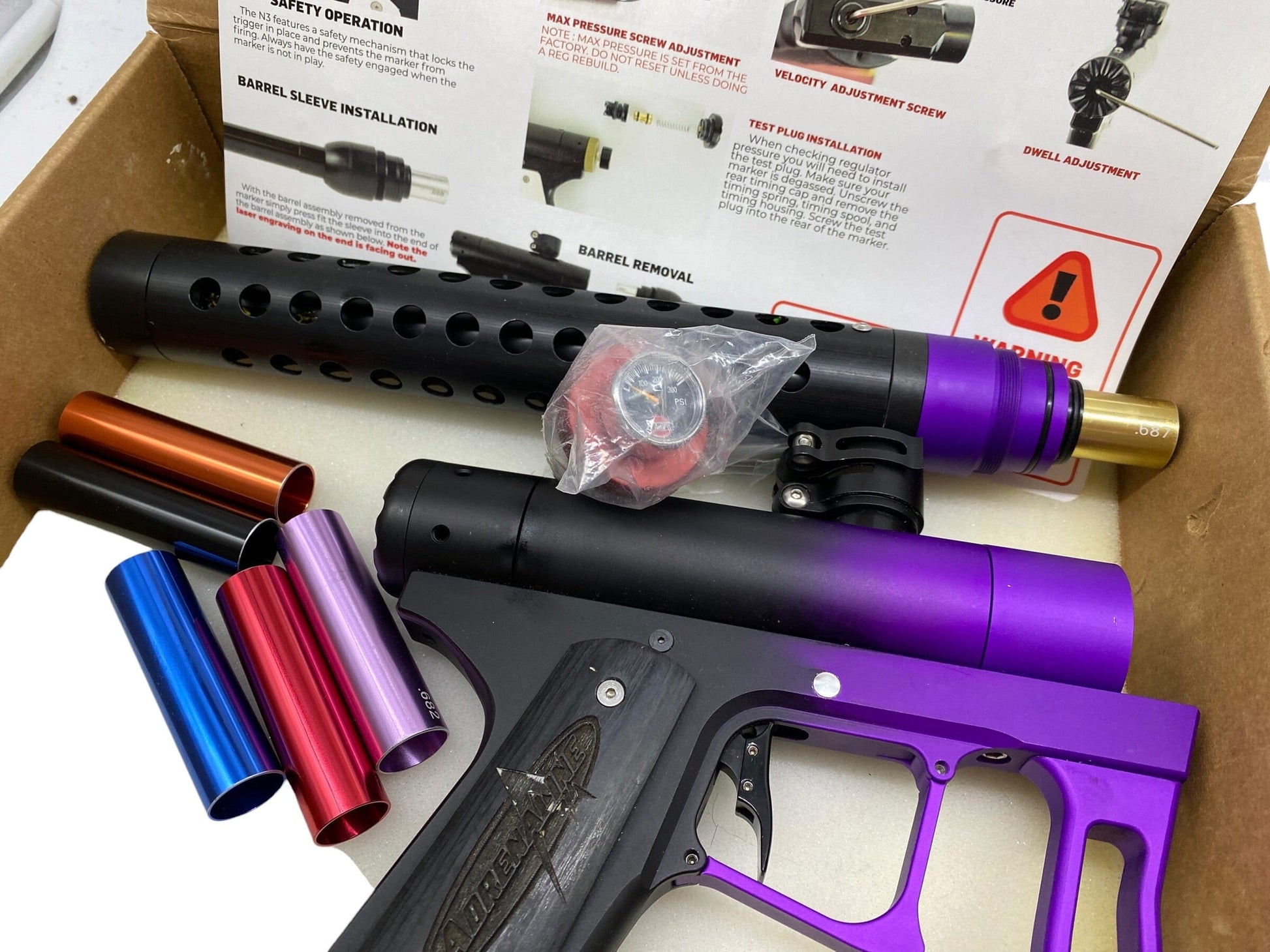 Used 2024 - N3 HELLION - Purple / Black Fade with Shroud Paintball Gun from CPXBrosPaintball Buy/Sell/Trade Paintball Markers, New Paintball Guns, Paintball Hoppers, Paintball Masks, and Hormesis Headbands