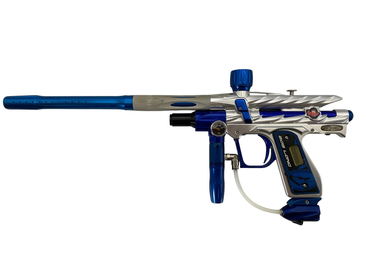 Used 2k5 Bob Long Intimidator Ripper 2 silver blue Paintball Gun Paintball Gun from CPXBrosPaintball Buy/Sell/Trade Paintball Markers, New Paintball Guns, Paintball Hoppers, Paintball Masks, and Hormesis Headbands