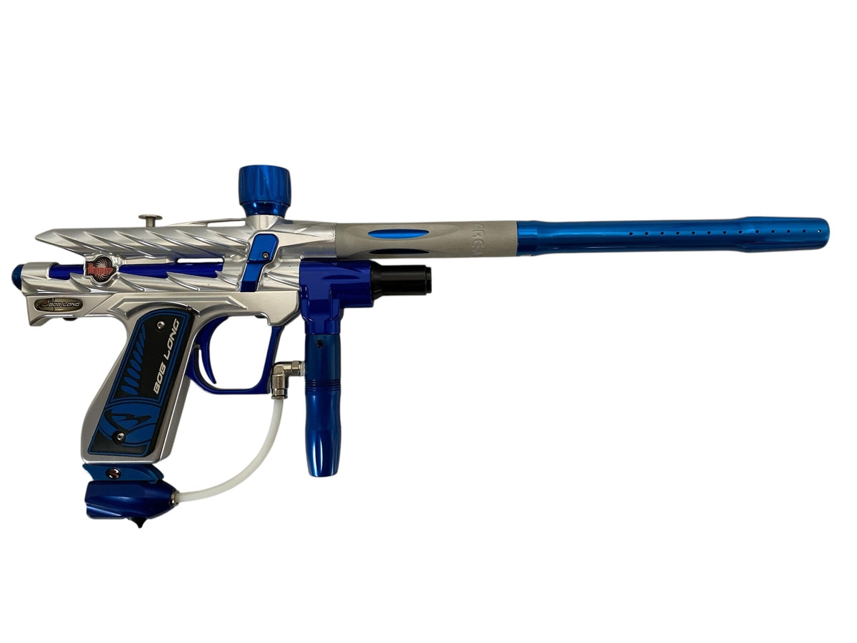 Used 2k5 Bob Long Intimidator Ripper 2 silver blue Paintball Gun Paintball Gun from CPXBrosPaintball Buy/Sell/Trade Paintball Markers, New Paintball Guns, Paintball Hoppers, Paintball Masks, and Hormesis Headbands