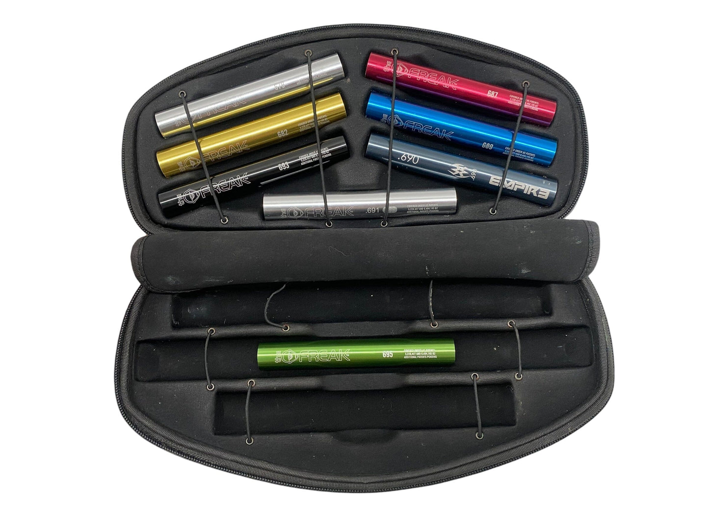 Used 8 Freak Barrel Inserts with Case (7 Freak and 1 Empire) Paintball Gun from CPXBrosPaintball Buy/Sell/Trade Paintball Markers, New Paintball Guns, Paintball Hoppers, Paintball Masks, and Hormesis Headbands