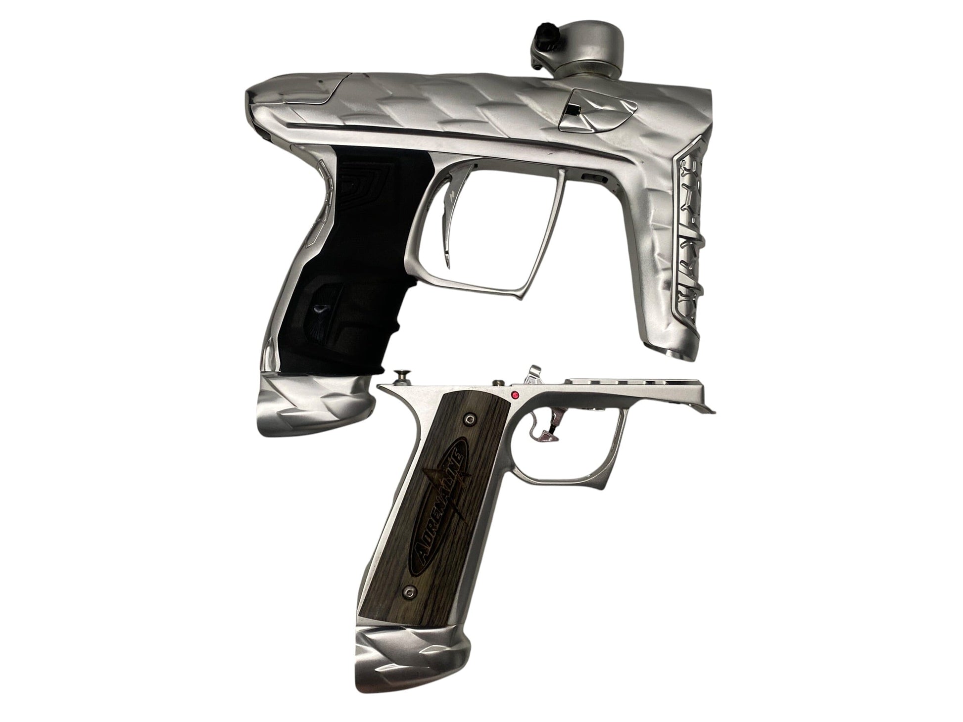 Used Adrenaline DLX Luxe Idol Silver/Silver Paintball Gun with Mech Frame Paintball Gun from CPXBrosPaintball Buy/Sell/Trade Paintball Markers, New Paintball Guns, Paintball Hoppers, Paintball Masks, and Hormesis Headbands