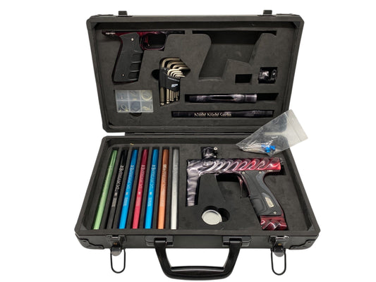 Used Adrenaline Shocker Xls/Cvo Paintball Gun with Mech Frame Red Grey Marble Fade Paintball Gun from CPXBrosPaintball Buy/Sell/Trade Paintball Markers, New Paintball Guns, Paintball Hoppers, Paintball Masks, and Hormesis Headbands