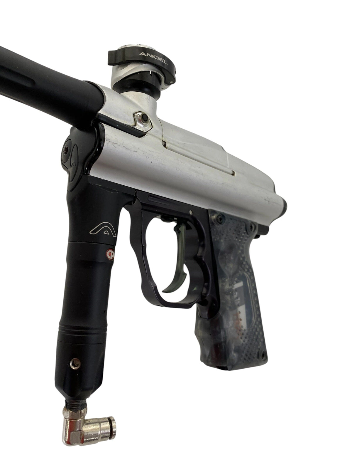 Used Angel A1 Fly Paintball Gun Silver/Black Paintball Gun from CPXBrosPaintball Buy/Sell/Trade Paintball Markers, New Paintball Guns, Paintball Hoppers, Paintball Masks, and Hormesis Headbands