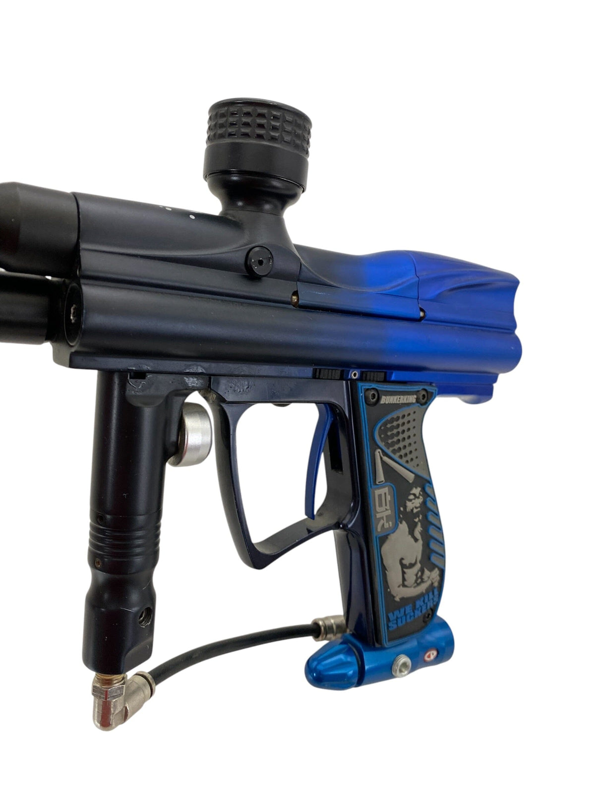 Used Angel A4 Paintball Gun Black Blue Fade Paintball Gun from CPXBrosPaintball Buy/Sell/Trade Paintball Markers, New Paintball Guns, Paintball Hoppers, Paintball Masks, and Hormesis Headbands
