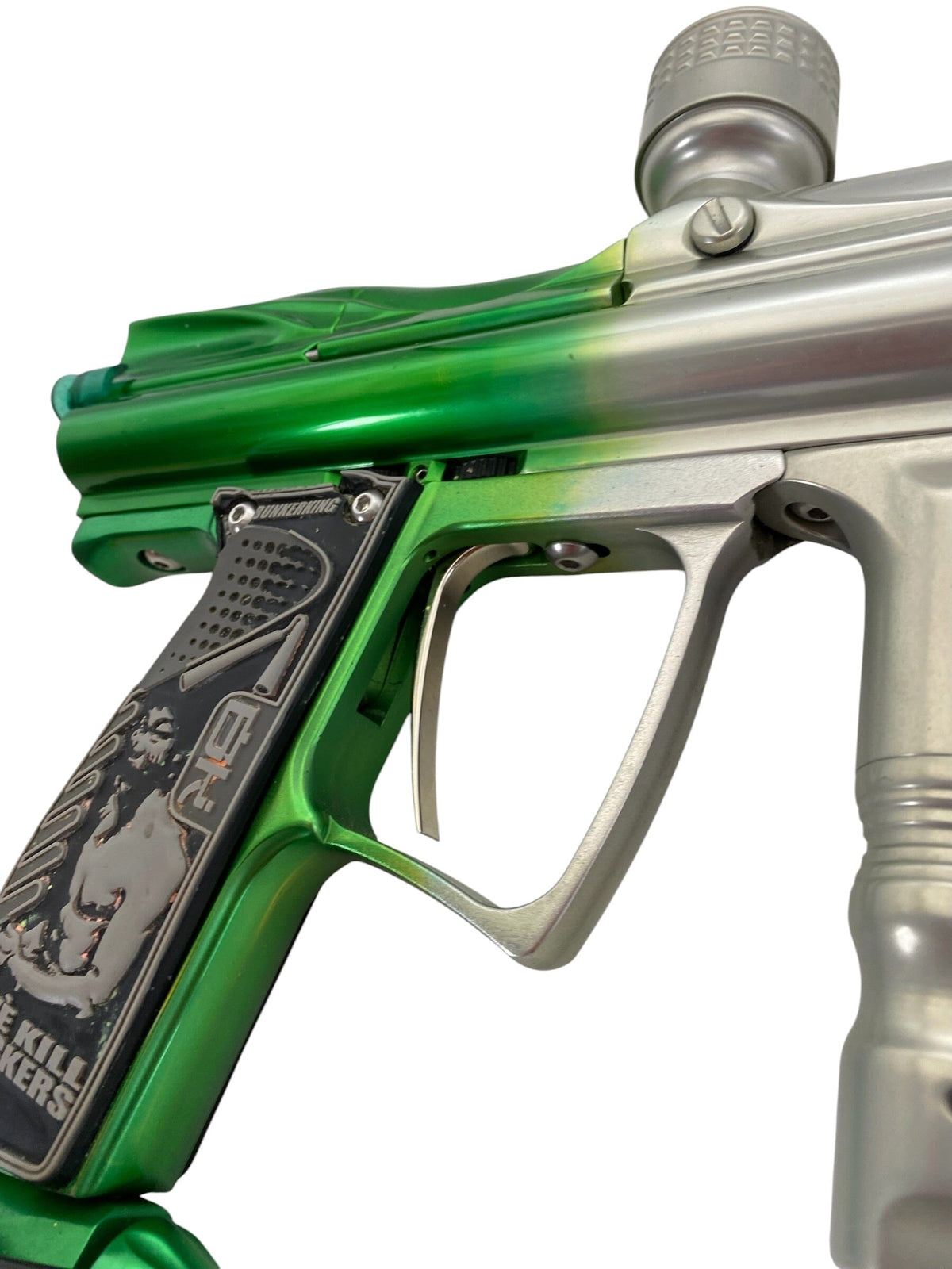 Used Angel A4 Paintball Gun Clear to Green Fade Paintball Gun from CPXBrosPaintball Buy/Sell/Trade Paintball Markers, New Paintball Guns, Paintball Hoppers, Paintball Masks, and Hormesis Headbands