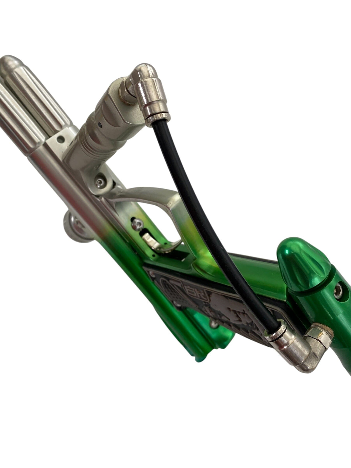 Used Angel A4 Paintball Gun Clear to Green Fade Paintball Gun from CPXBrosPaintball Buy/Sell/Trade Paintball Markers, New Paintball Guns, Paintball Hoppers, Paintball Masks, and Hormesis Headbands