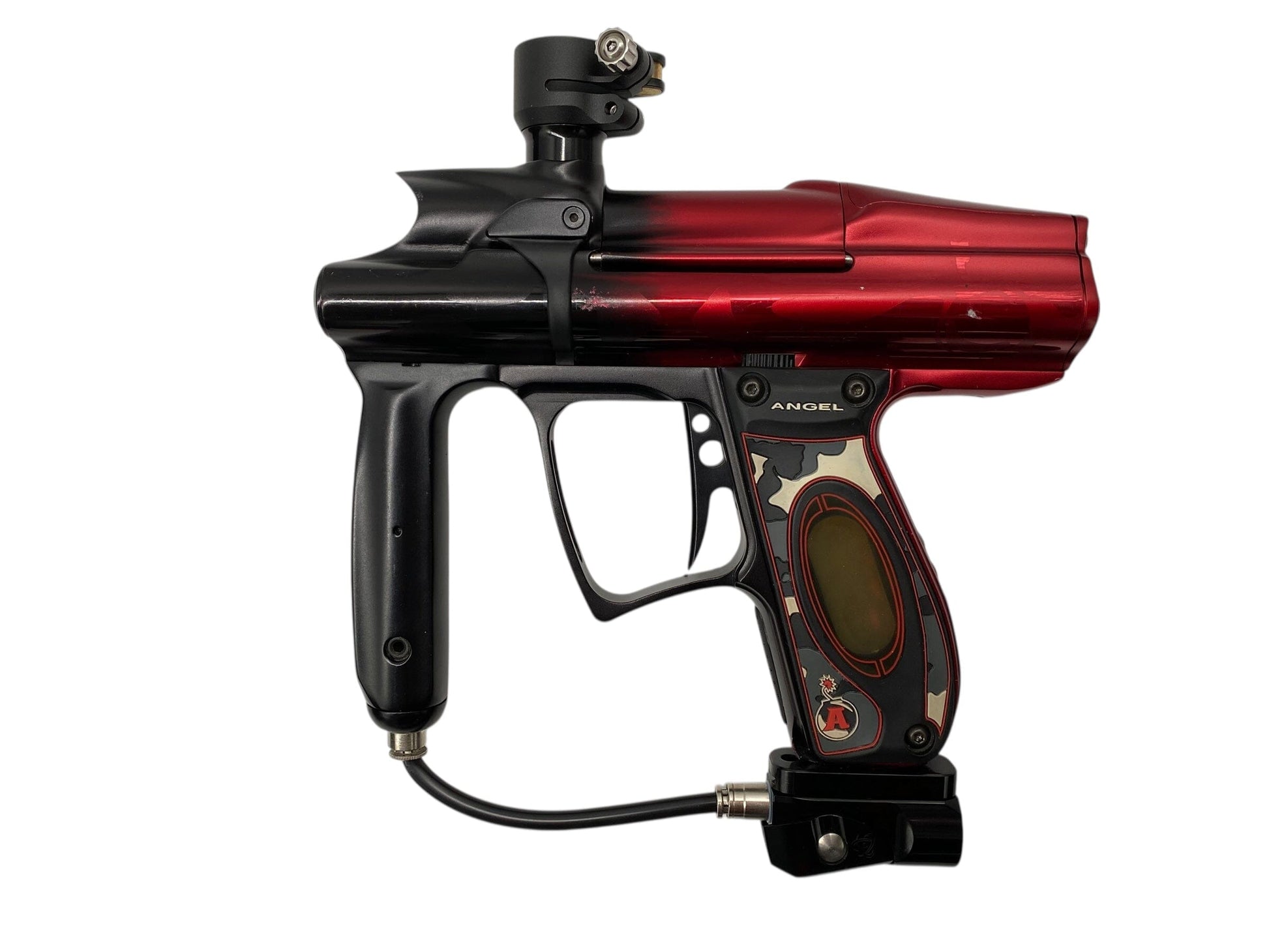 Used Angel Speed 06 Paintball Gun Black/Red Fade Paintball Gun from CPXBrosPaintball Buy/Sell/Trade Paintball Markers, New Paintball Guns, Paintball Hoppers, Paintball Masks, and Hormesis Headbands