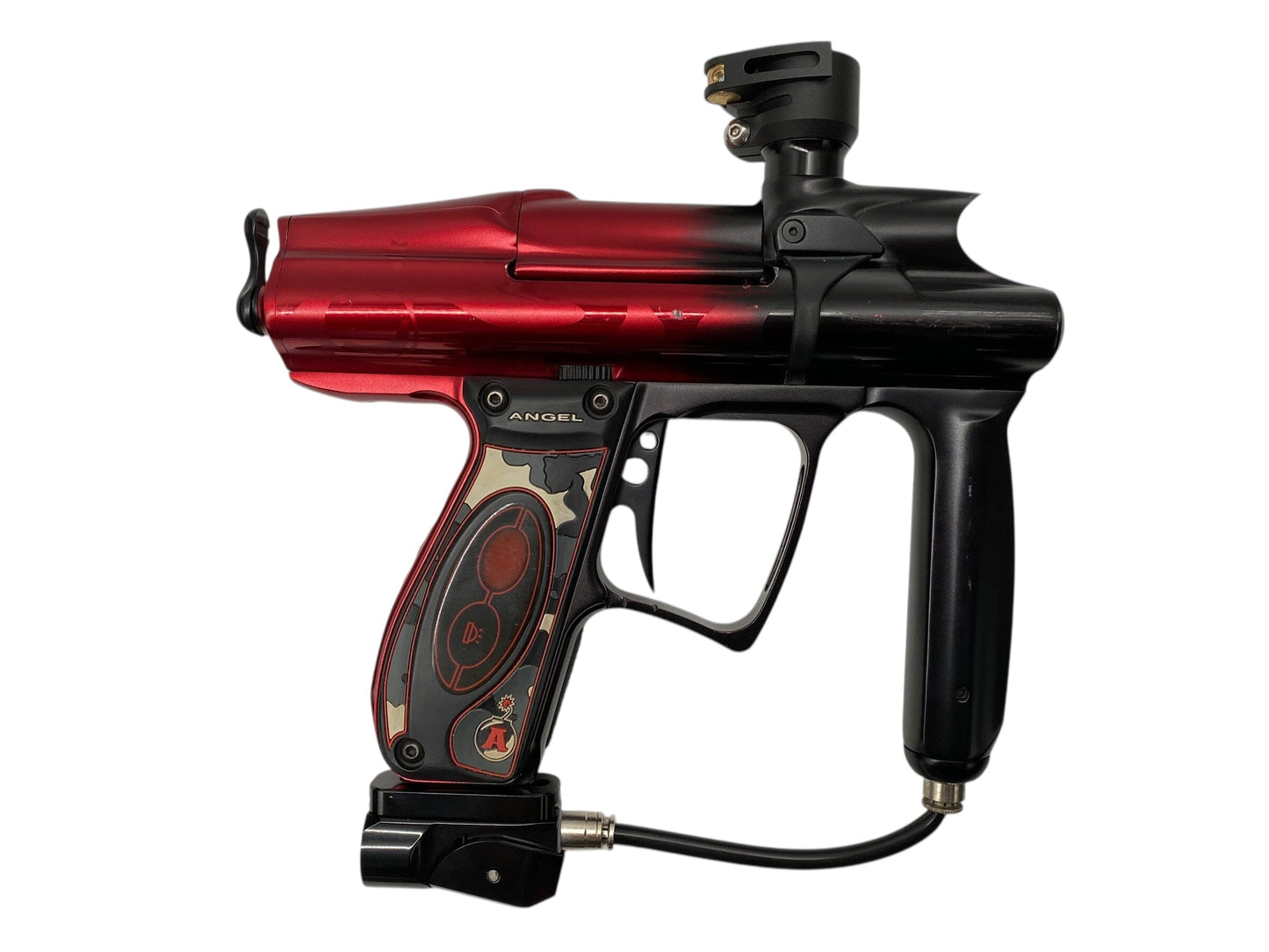 Used Angel Speed 06 Paintball Gun Black/Red Fade Paintball Gun from CPXBrosPaintball Buy/Sell/Trade Paintball Markers, New Paintball Guns, Paintball Hoppers, Paintball Masks, and Hormesis Headbands