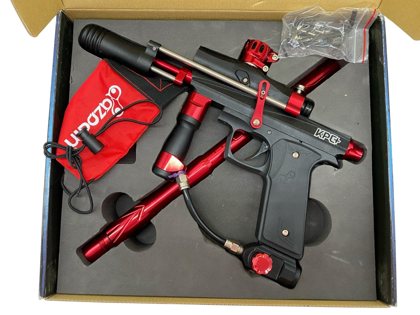 Used Azodin KPC+ Pump Paintball Gun Black/Red Paintball Gun from CPXBrosPaintball Buy/Sell/Trade Paintball Markers, New Paintball Guns, Paintball Hoppers, Paintball Masks, and Hormesis Headbands