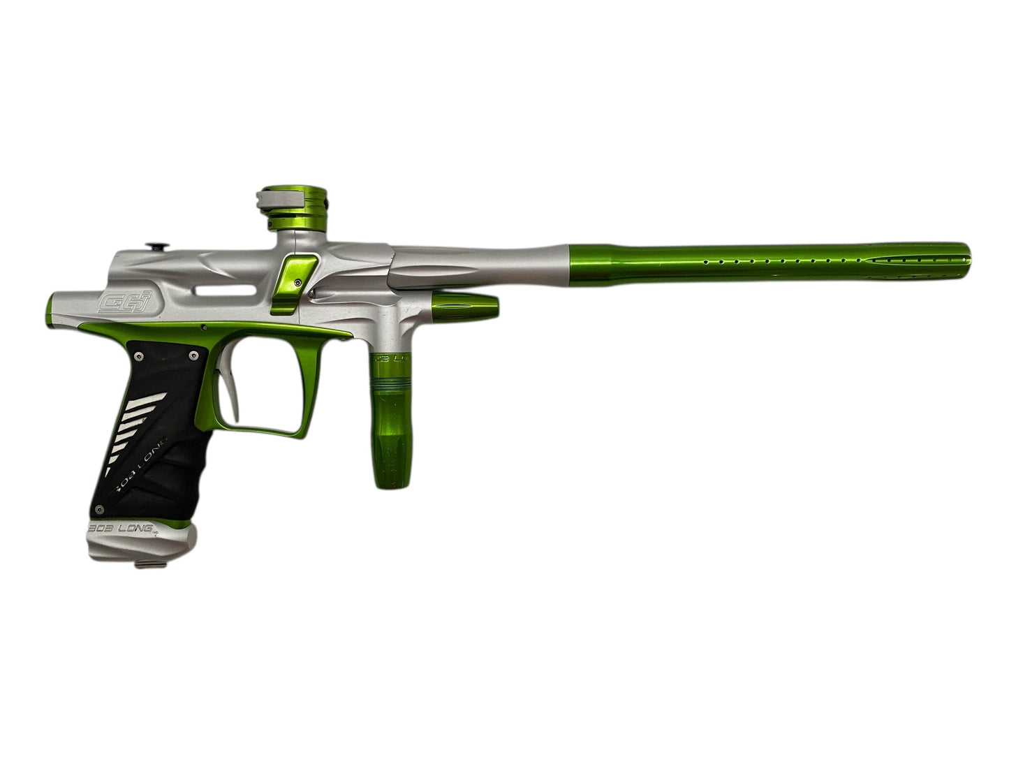 Used Bob Long 2K12 G6R Silver/Green Paintball Gun Paintball Gun from CPXBrosPaintball Buy/Sell/Trade Paintball Markers, New Paintball Guns, Paintball Hoppers, Paintball Masks, and Hormesis Headbands