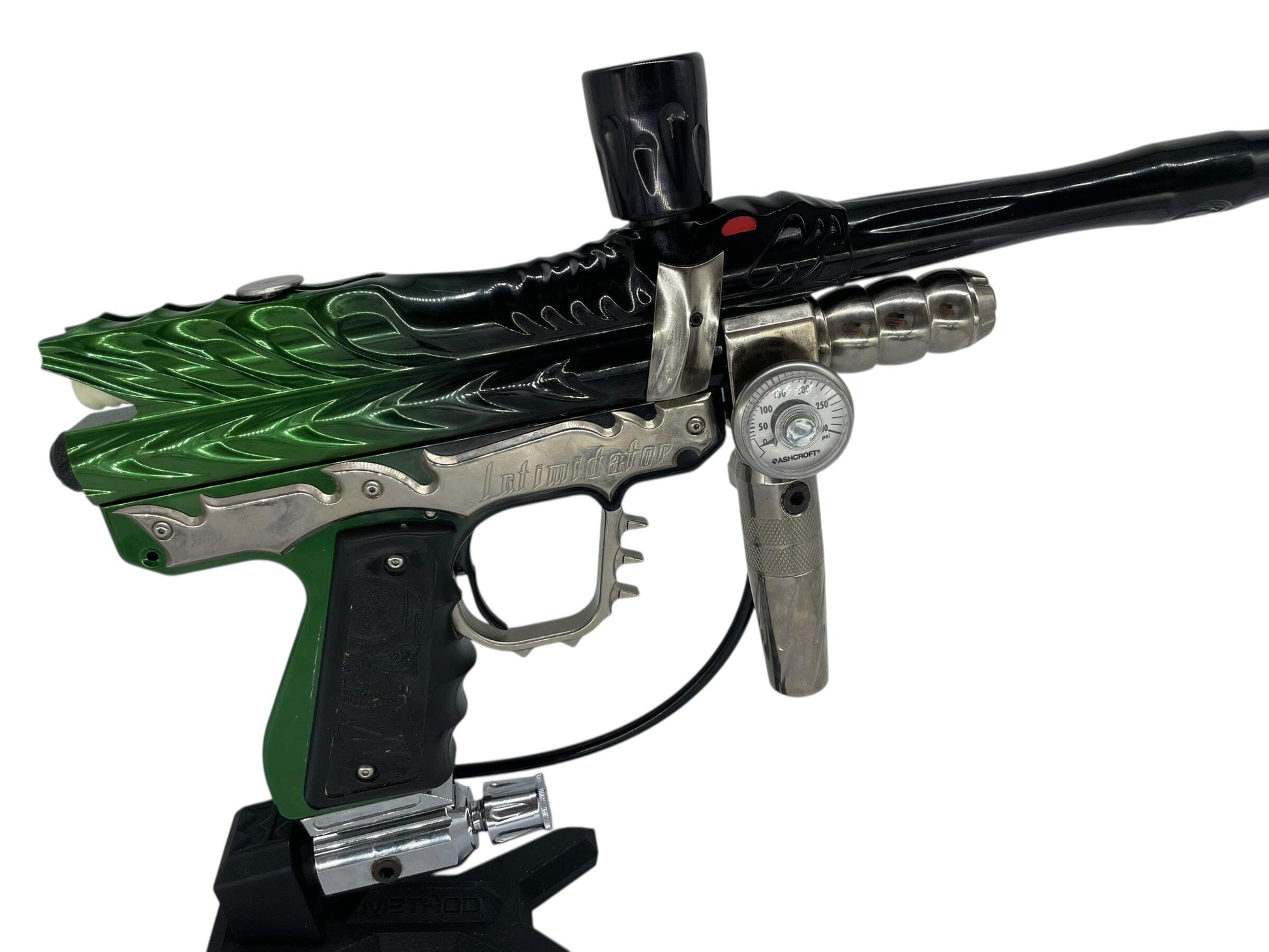 Used Bob Long 2k2 Dragon Intimidator Paintball Gun Black/Green Fade (RED DISC) Paintball Gun from CPXBrosPaintball Buy/Sell/Trade Paintball Markers, New Paintball Guns, Paintball Hoppers, Paintball Masks, and Hormesis Headbands