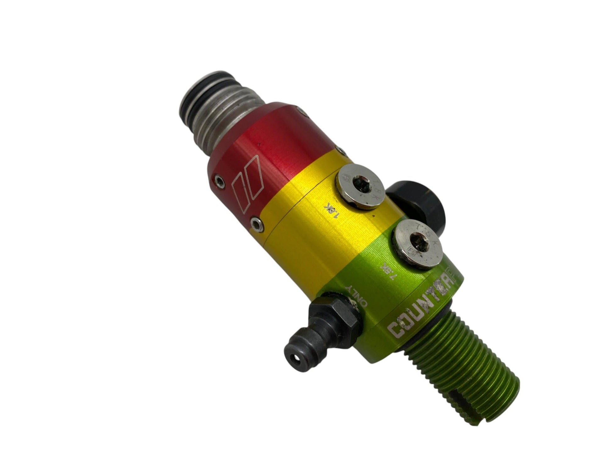 Used Counterpunch Powerhouse Regulator Long Body "Rasta" Paintball Gun from CPXBrosPaintball Buy/Sell/Trade Paintball Markers, New Paintball Guns, Paintball Hoppers, Paintball Masks, and Hormesis Headbands