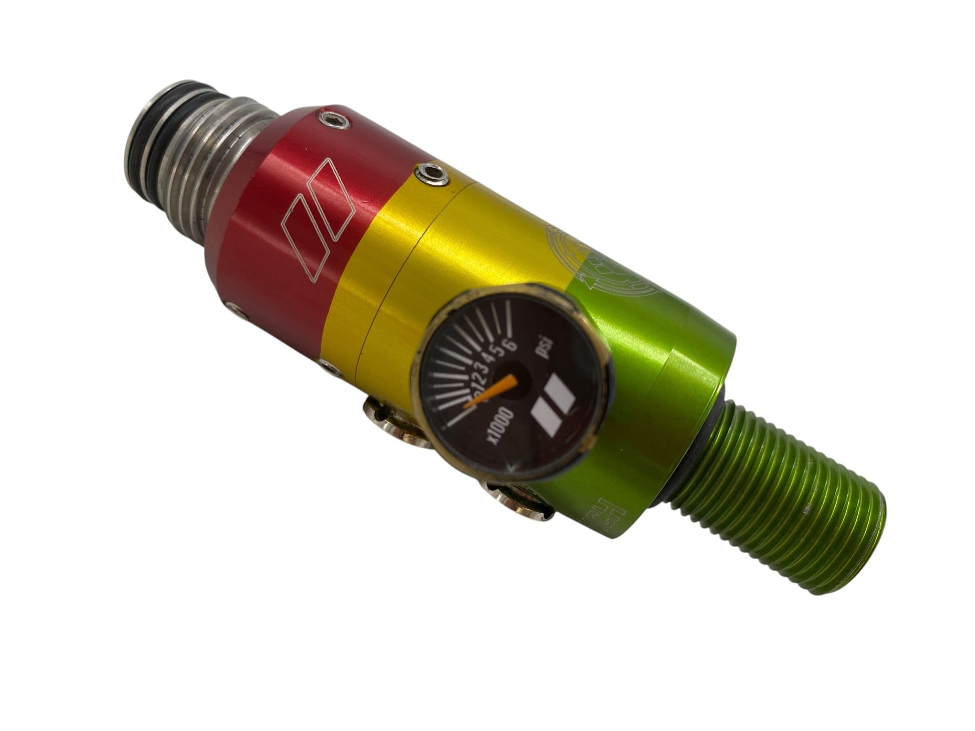 Used Counterpunch Powerhouse Regulator Long Body "Rasta" Paintball Gun from CPXBrosPaintball Buy/Sell/Trade Paintball Markers, New Paintball Guns, Paintball Hoppers, Paintball Masks, and Hormesis Headbands
