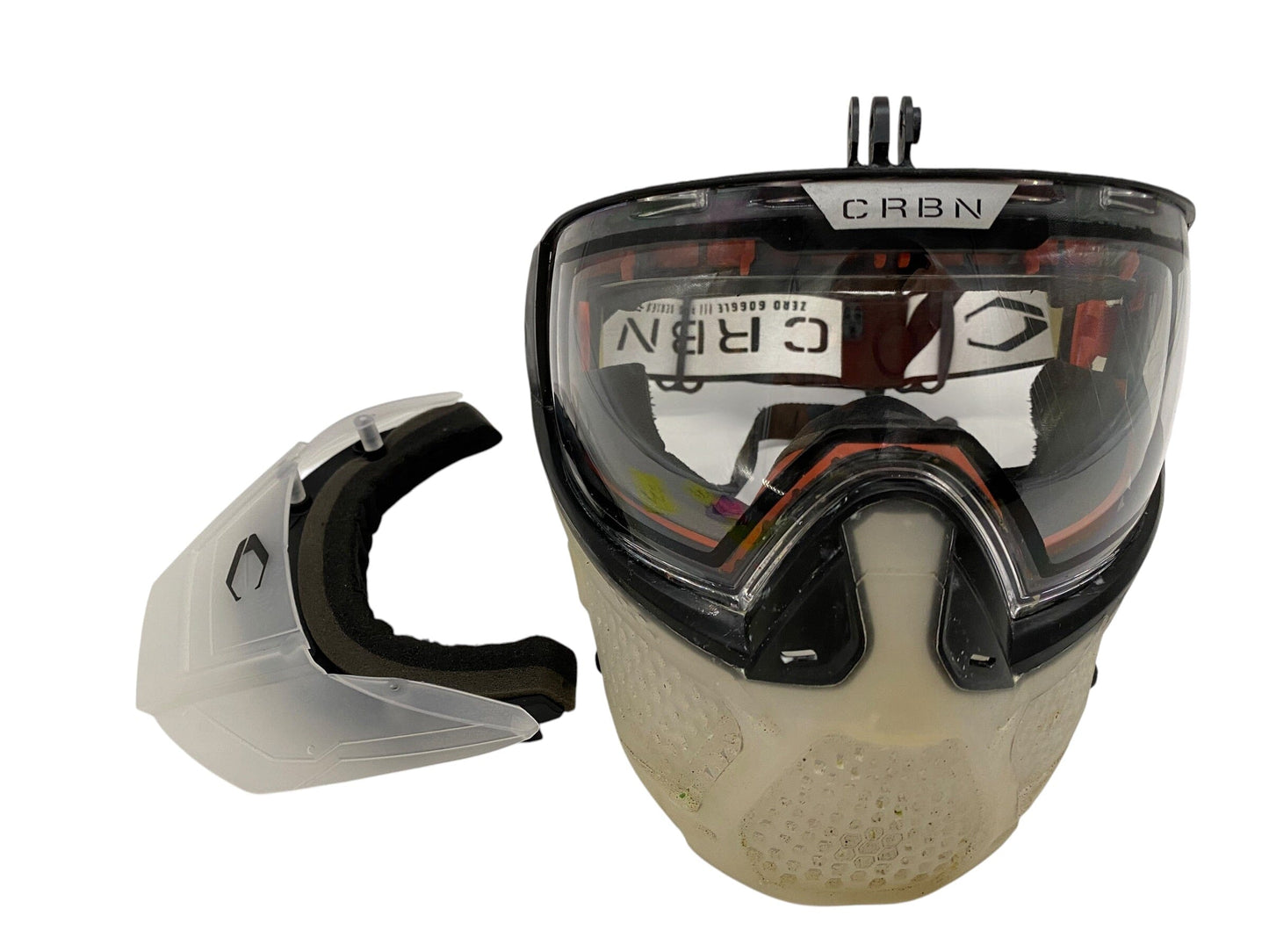 Used CRBN ZERO Clear W/ Clear Lens Paintball Mask Paintball Gun from CPXBrosPaintball Buy/Sell/Trade Paintball Markers, New Paintball Guns, Paintball Hoppers, Paintball Masks, and Hormesis Headbands