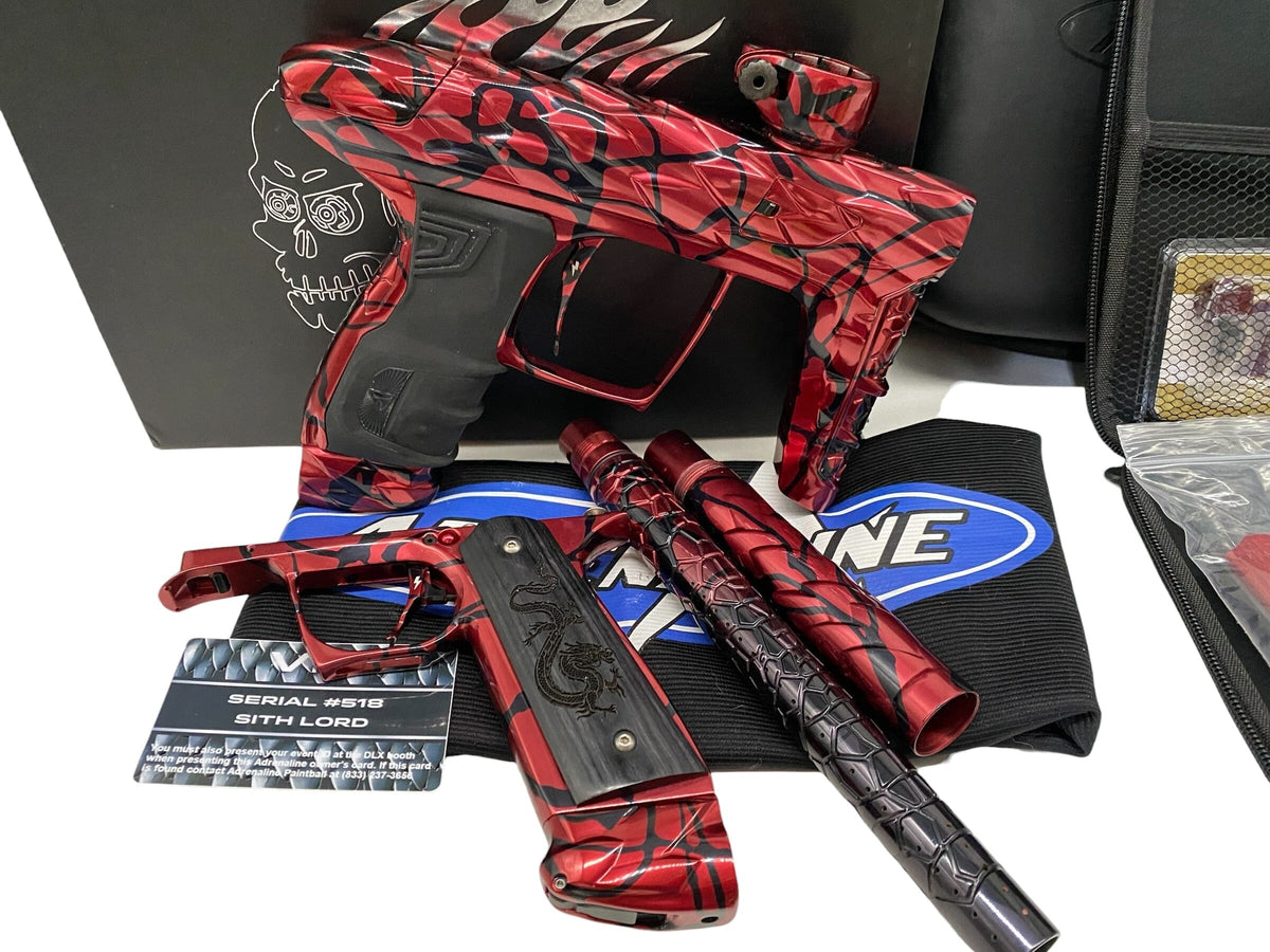 Used Dlx Adrenaline Luxe Idol Paintball Gun Red Black Splash Paintball Gun from CPXBrosPaintball Buy/Sell/Trade Paintball Markers, New Paintball Guns, Paintball Hoppers, Paintball Masks, and Hormesis Headbands