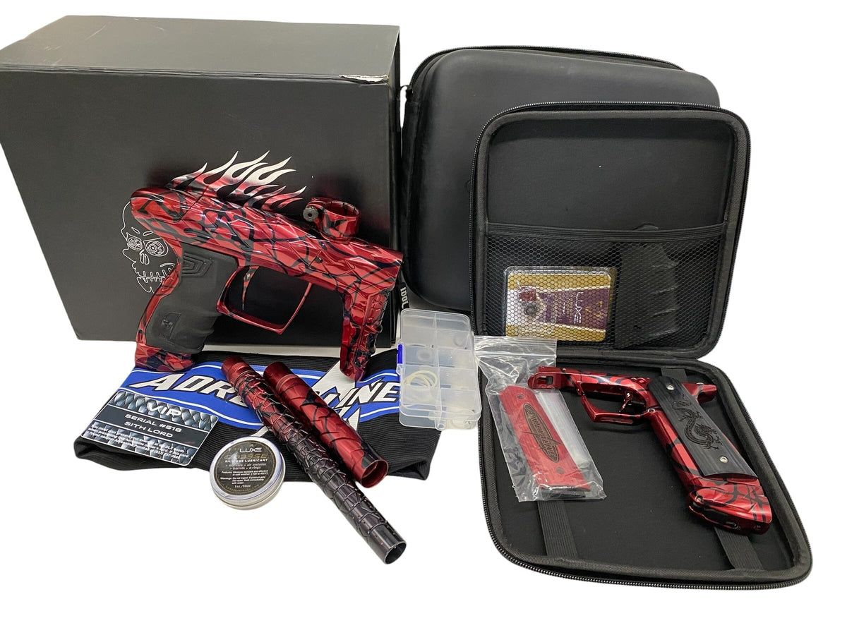 Used Dlx Adrenaline Luxe Idol Paintball Gun Red Black Splash Paintball Gun from CPXBrosPaintball Buy/Sell/Trade Paintball Markers, New Paintball Guns, Paintball Hoppers, Paintball Masks, and Hormesis Headbands