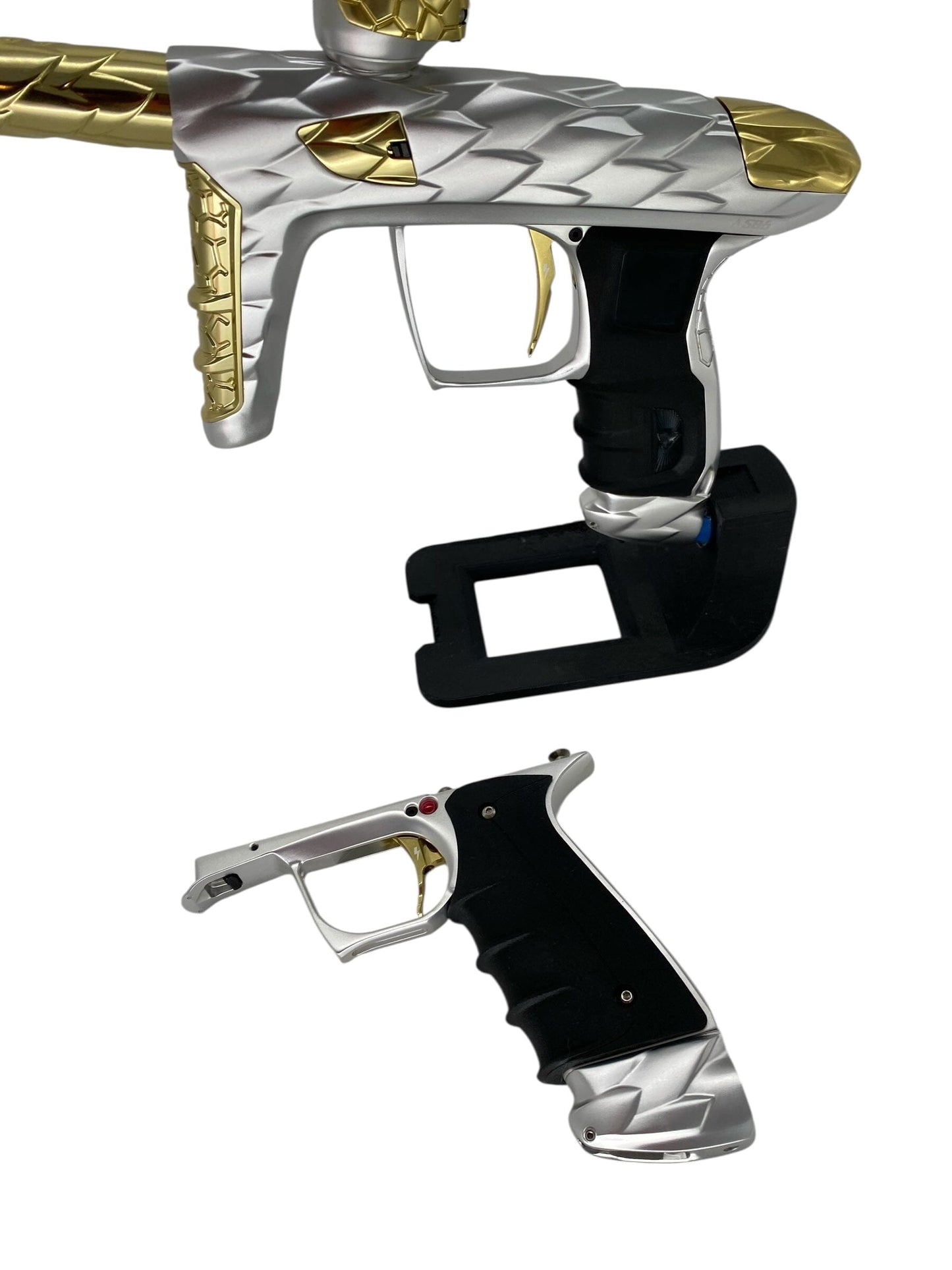 Used Dlx Adrenaline Luxe Idol Paintball Gun Silver/Gold With Mech Paintball Gun from CPXBrosPaintball Buy/Sell/Trade Paintball Markers, New Paintball Guns, Paintball Hoppers, Paintball Masks, and Hormesis Headbands