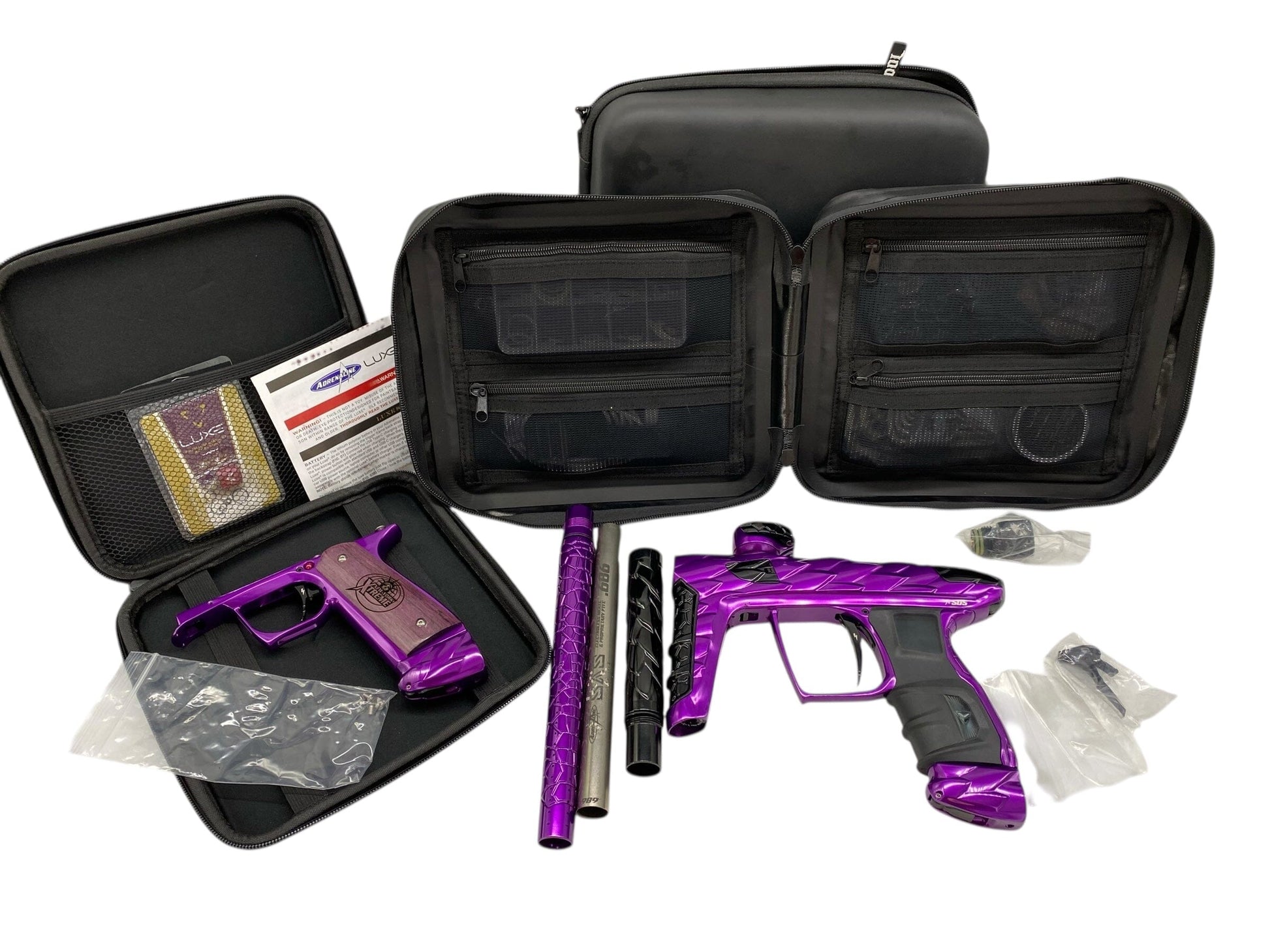 Used Dlx Adrenaline Luxe Paintball Gun Purple/Black Paintball Gun from CPXBrosPaintball Buy/Sell/Trade Paintball Markers, New Paintball Guns, Paintball Hoppers, Paintball Masks, and Hormesis Headbands