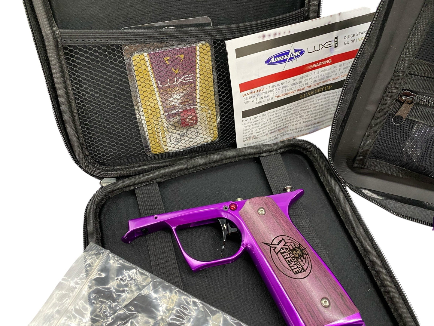 Used Dlx Adrenaline Luxe Paintball Gun Purple/Black Paintball Gun from CPXBrosPaintball Buy/Sell/Trade Paintball Markers, New Paintball Guns, Paintball Hoppers, Paintball Masks, and Hormesis Headbands