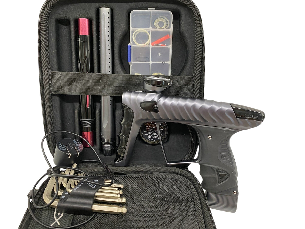 Used DLX HK Ripper Luxe X Grey/Black Paintball Gun Paintball Gun from CPXBrosPaintball Buy/Sell/Trade Paintball Markers, New Paintball Guns, Paintball Hoppers, Paintball Masks, and Hormesis Headbands
