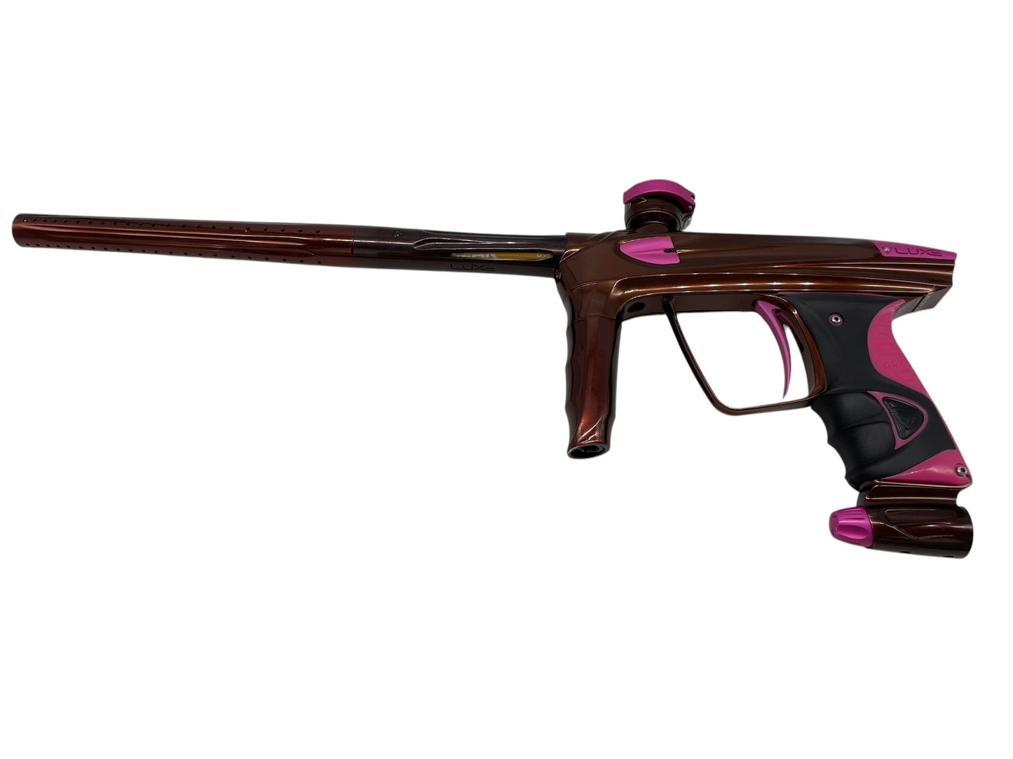 Used DLX Luxe 2.0 Brown/Pink Paintball Gun Paintball Gun from CPXBrosPaintball Buy/Sell/Trade Paintball Markers, New Paintball Guns, Paintball Hoppers, Paintball Masks, and Hormesis Headbands