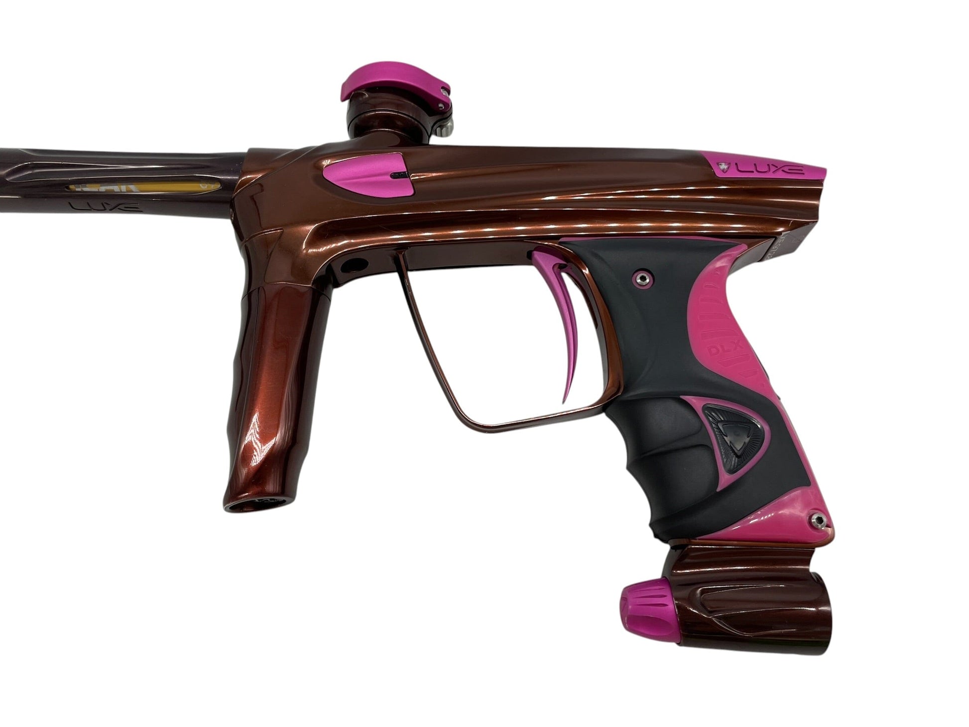 Used DLX Luxe 2.0 Brown/Pink Paintball Gun Paintball Gun from CPXBrosPaintball Buy/Sell/Trade Paintball Markers, New Paintball Guns, Paintball Hoppers, Paintball Masks, and Hormesis Headbands