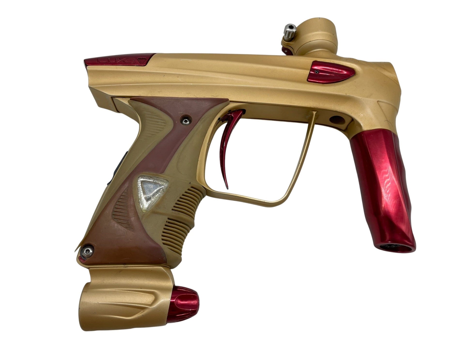 Used DLX Luxe 2.0 Gold/Red Paintball Gun Paintball Gun from CPXBrosPaintball Buy/Sell/Trade Paintball Markers, New Paintball Guns, Paintball Hoppers, Paintball Masks, and Hormesis Headbands