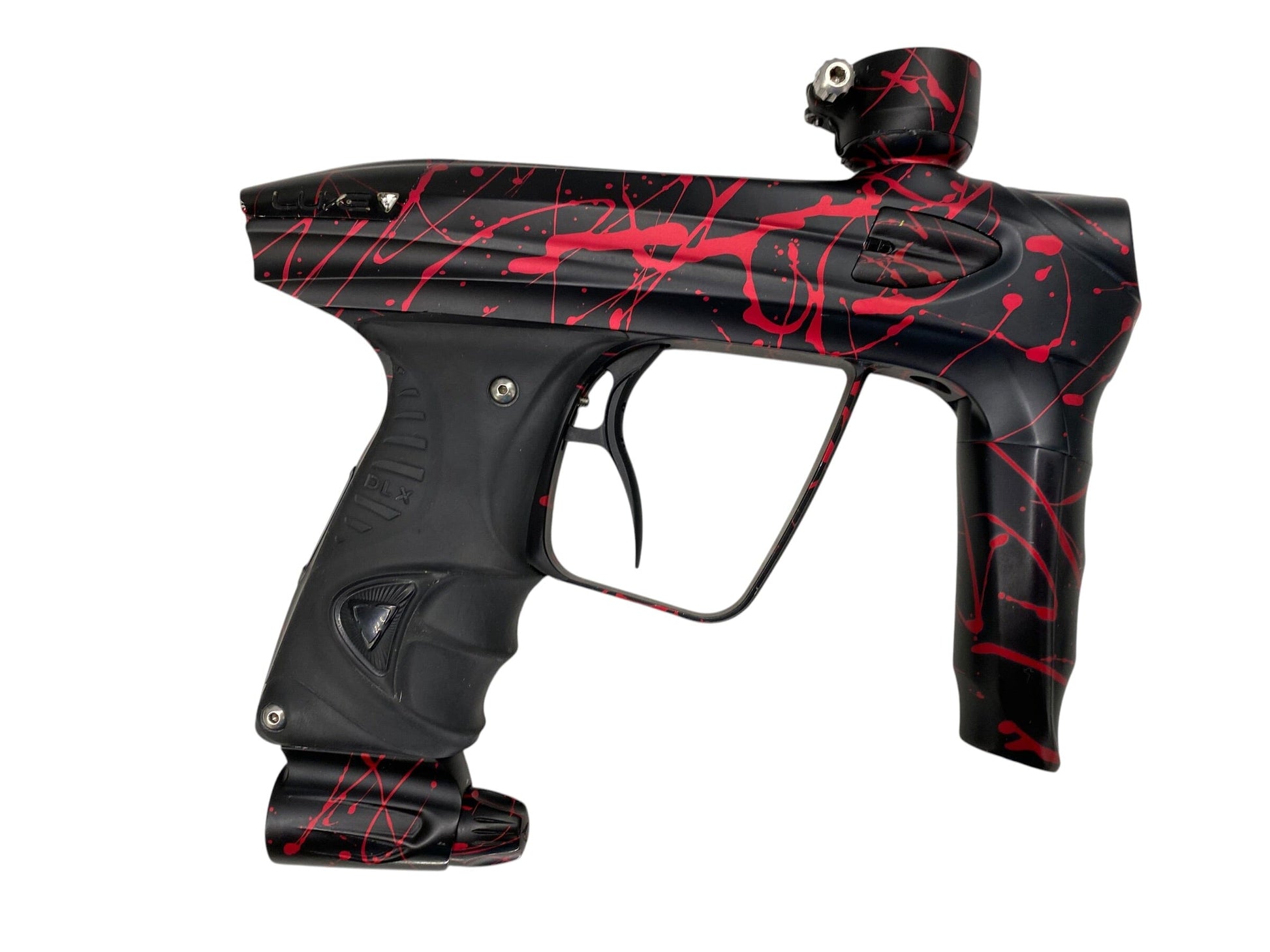 Used DLX LUXE 2.0 OLED Red Splash Paintball Gun Paintball Gun from CPXBrosPaintball Buy/Sell/Trade Paintball Markers, New Paintball Guns, Paintball Hoppers, Paintball Masks, and Hormesis Headbands