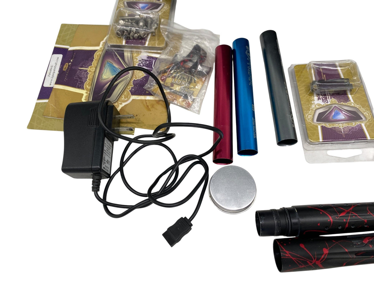 Used DLX LUXE 2.0 OLED Red Splash Paintball Gun Paintball Gun from CPXBrosPaintball Buy/Sell/Trade Paintball Markers, New Paintball Guns, Paintball Hoppers, Paintball Masks, and Hormesis Headbands