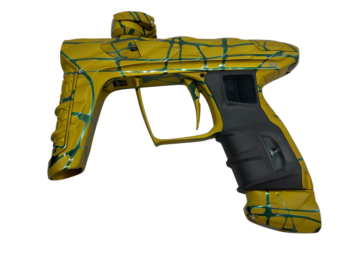 Used DLX Luxe Adrenaline Idol Gold To Black 3D Splash Paintball Gun Paintball Gun from CPXBrosPaintball Buy/Sell/Trade Paintball Markers, New Paintball Guns, Paintball Hoppers, Paintball Masks, and Hormesis Headbands