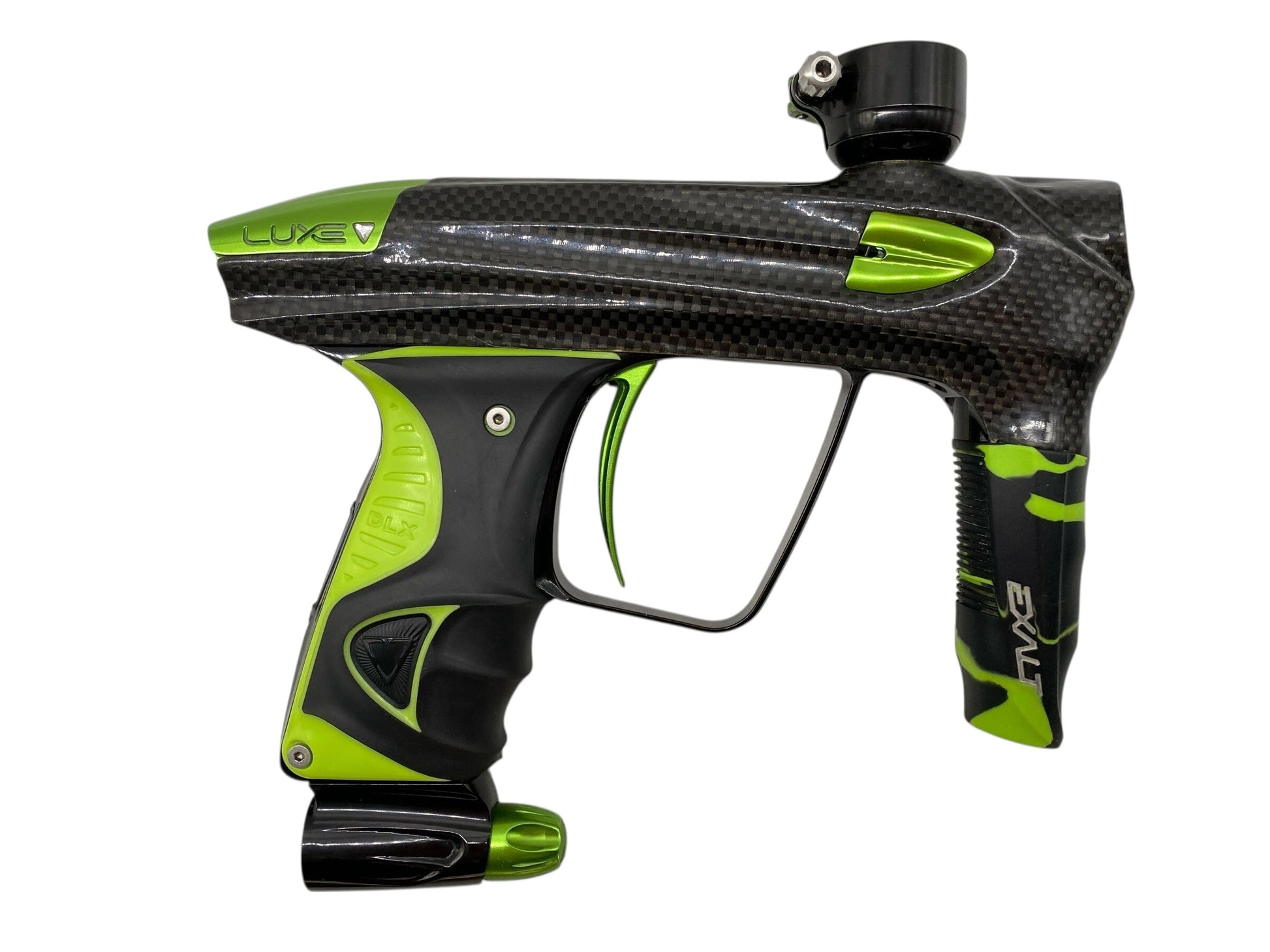 Used Dlx Luxe Oled Carbon Fiber Paintball Gun Paintball Gun from CPXBrosPaintball Buy/Sell/Trade Paintball Markers, New Paintball Guns, Paintball Hoppers, Paintball Masks, and Hormesis Headbands