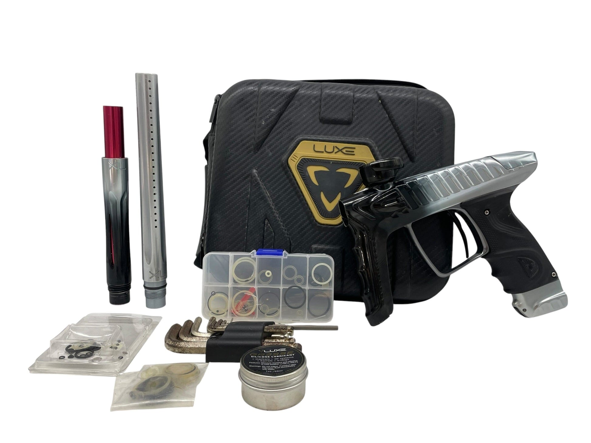 Used DLX LUXE Project TM40 Grey to Black Fade Paintball Gun Paintball Gun from CPXBrosPaintball Buy/Sell/Trade Paintball Markers, New Paintball Guns, Paintball Hoppers, Paintball Masks, and Hormesis Headbands
