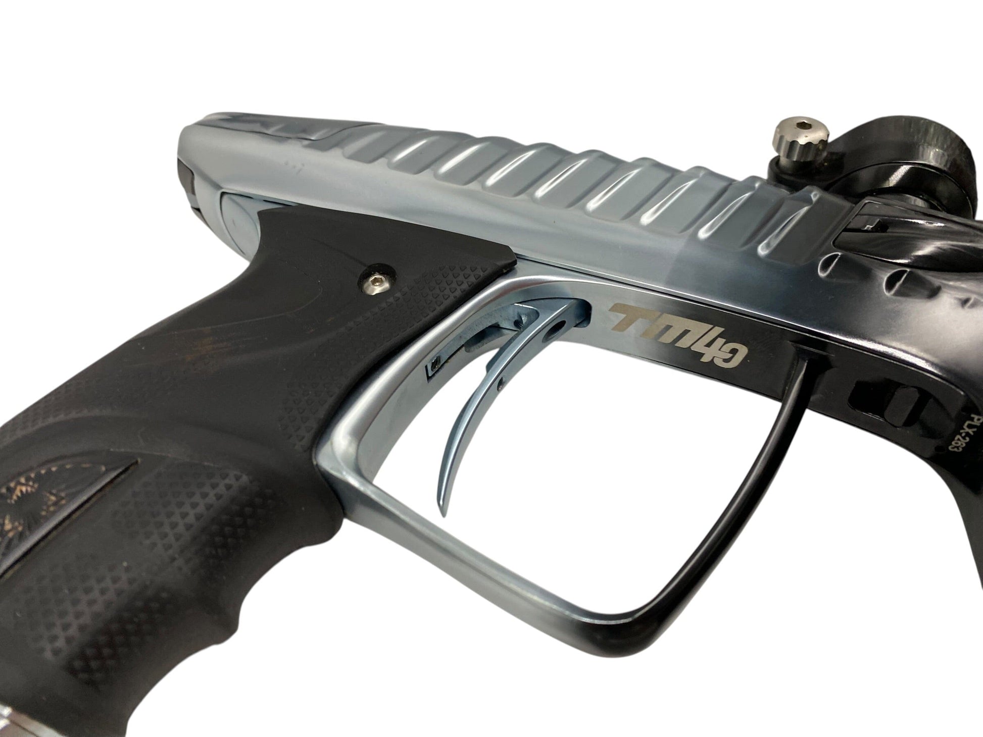 Used Dlx Luxe Project TM40 Grey to Black Fade Paintball Gun Paintball Gun from CPXBrosPaintball Buy/Sell/Trade Paintball Markers, New Paintball Guns, Paintball Hoppers, Paintball Masks, and Hormesis Headbands