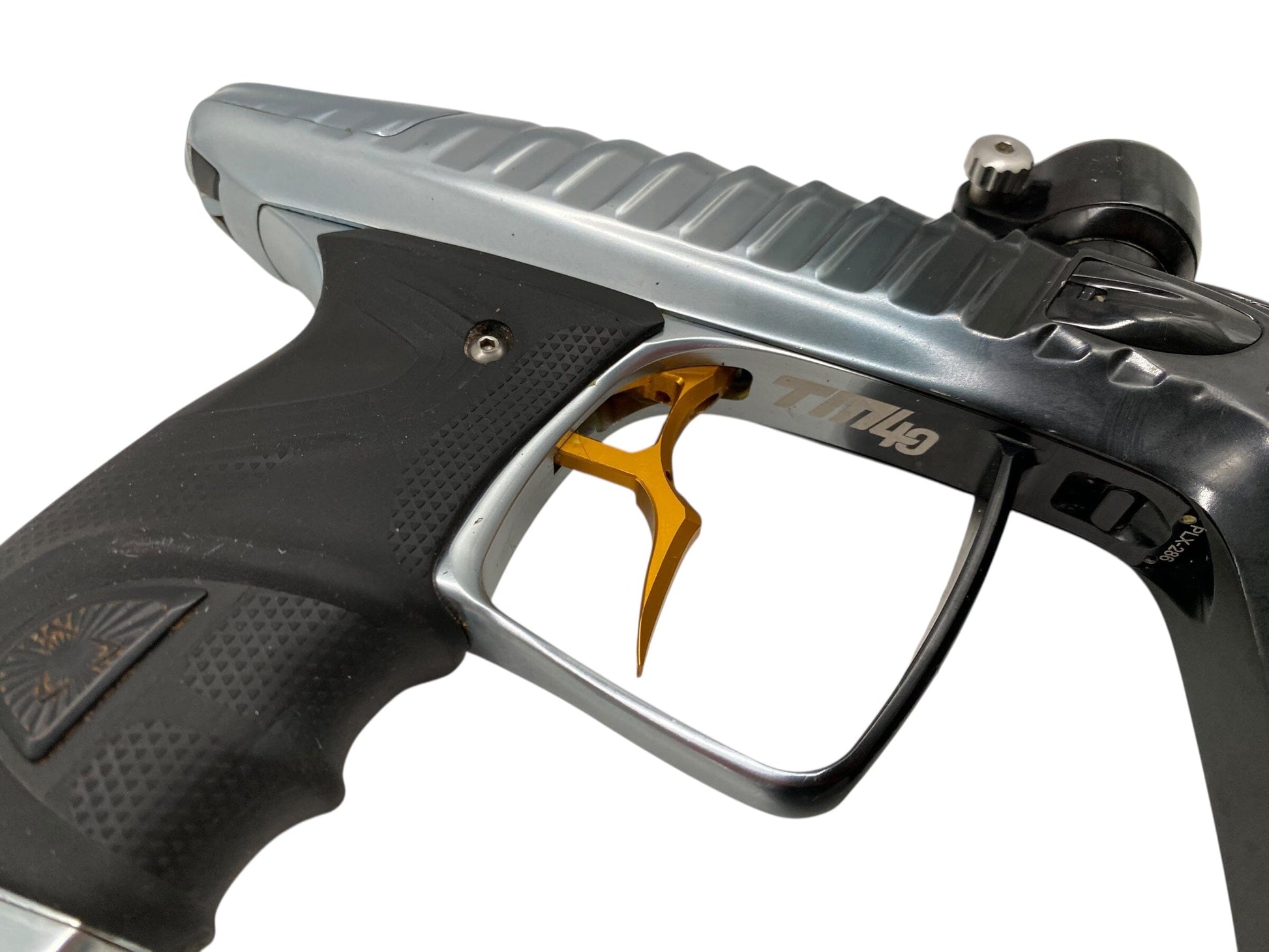 Used Dlx Luxe Project Tm40 Paintball Gun with Mech Frame Black/Silver Fade With F16 Bolt Paintball Gun from CPXBrosPaintball Buy/Sell/Trade Paintball Markers, New Paintball Guns, Paintball Hoppers, Paintball Masks, and Hormesis Headbands