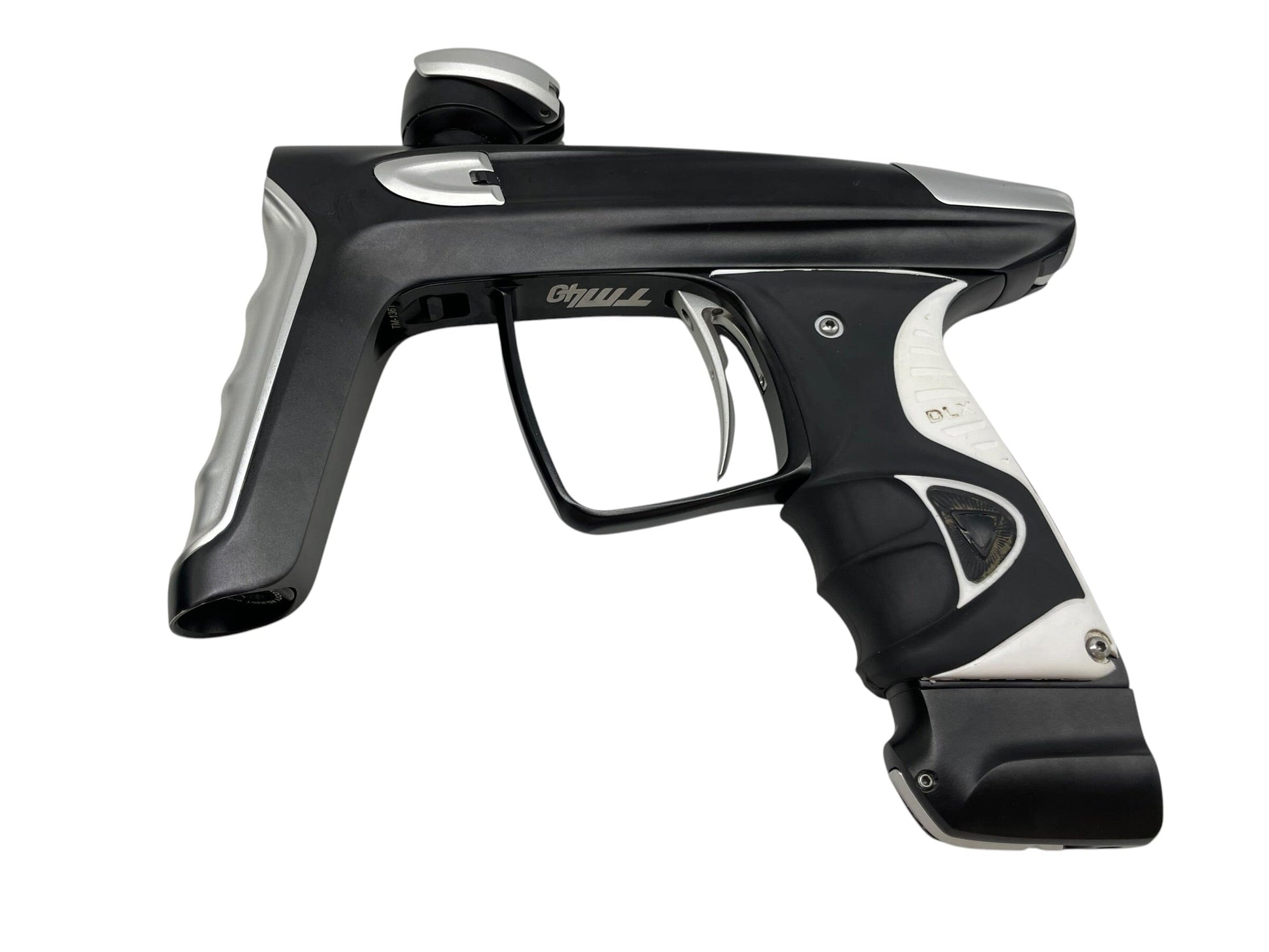 Used DLX Luxe TM40 Black/Silver Paintball Gun W/ ADRENALINE BERNOULLI BOLT Paintball Gun from CPXBrosPaintball Buy/Sell/Trade Paintball Markers, New Paintball Guns, Paintball Hoppers, Paintball Masks, and Hormesis Headbands