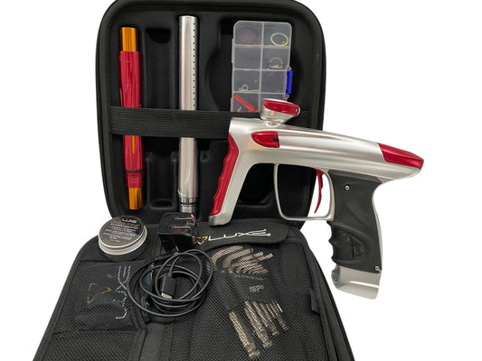 Used Dlx Luxe Tm40 Paintball Gun : Silver/Red Paintball Gun from CPXBrosPaintball Buy/Sell/Trade Paintball Markers, New Paintball Guns, Paintball Hoppers, Paintball Masks, and Hormesis Headbands