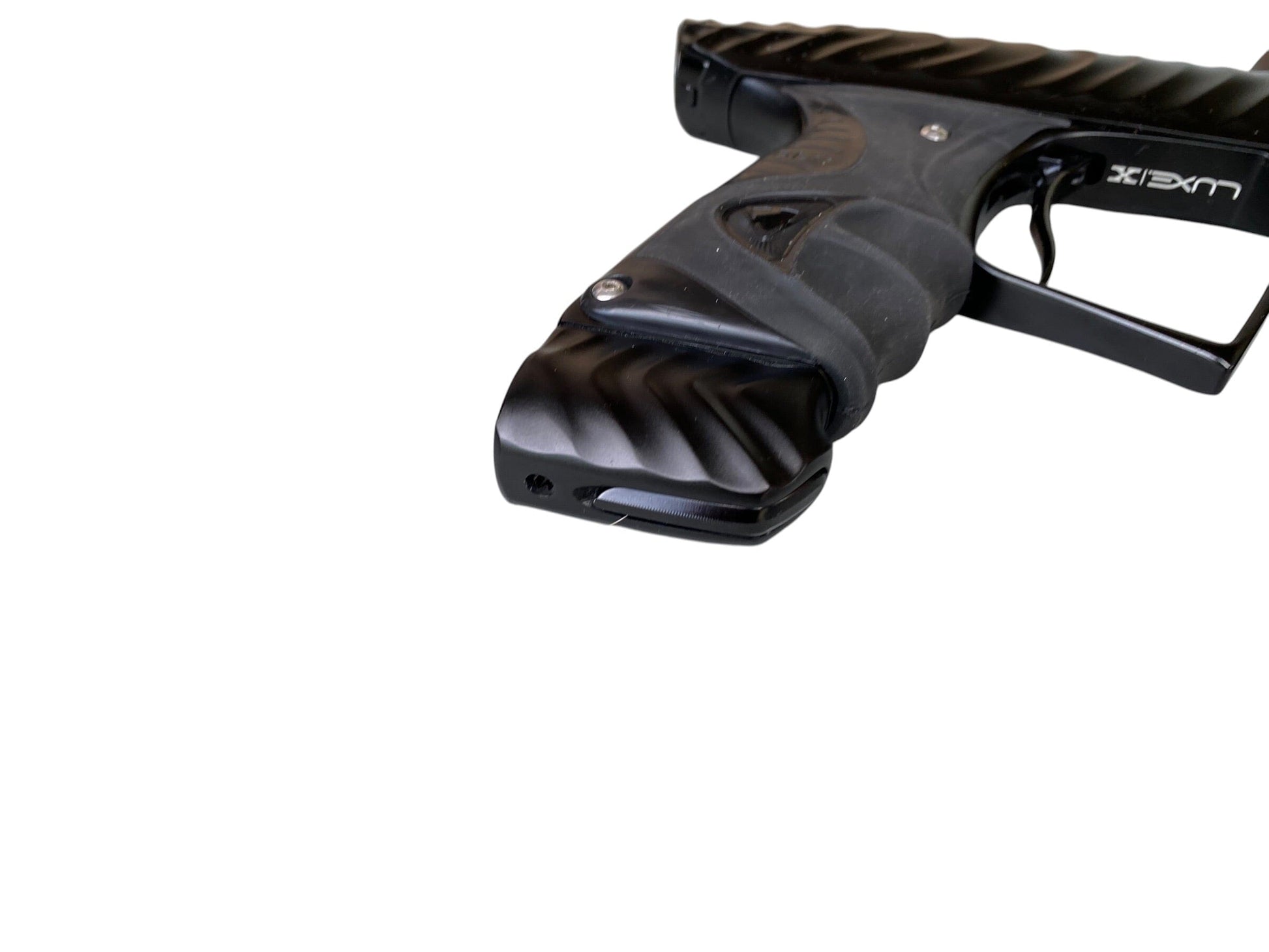 Used DLX LUXE X HK ARMY RIPPER DUST BLACK/GLOSS BLACK PAINTBALL GUN Paintball Gun from CPXBrosPaintball Buy/Sell/Trade Paintball Markers, New Paintball Guns, Paintball Hoppers, Paintball Masks, and Hormesis Headbands