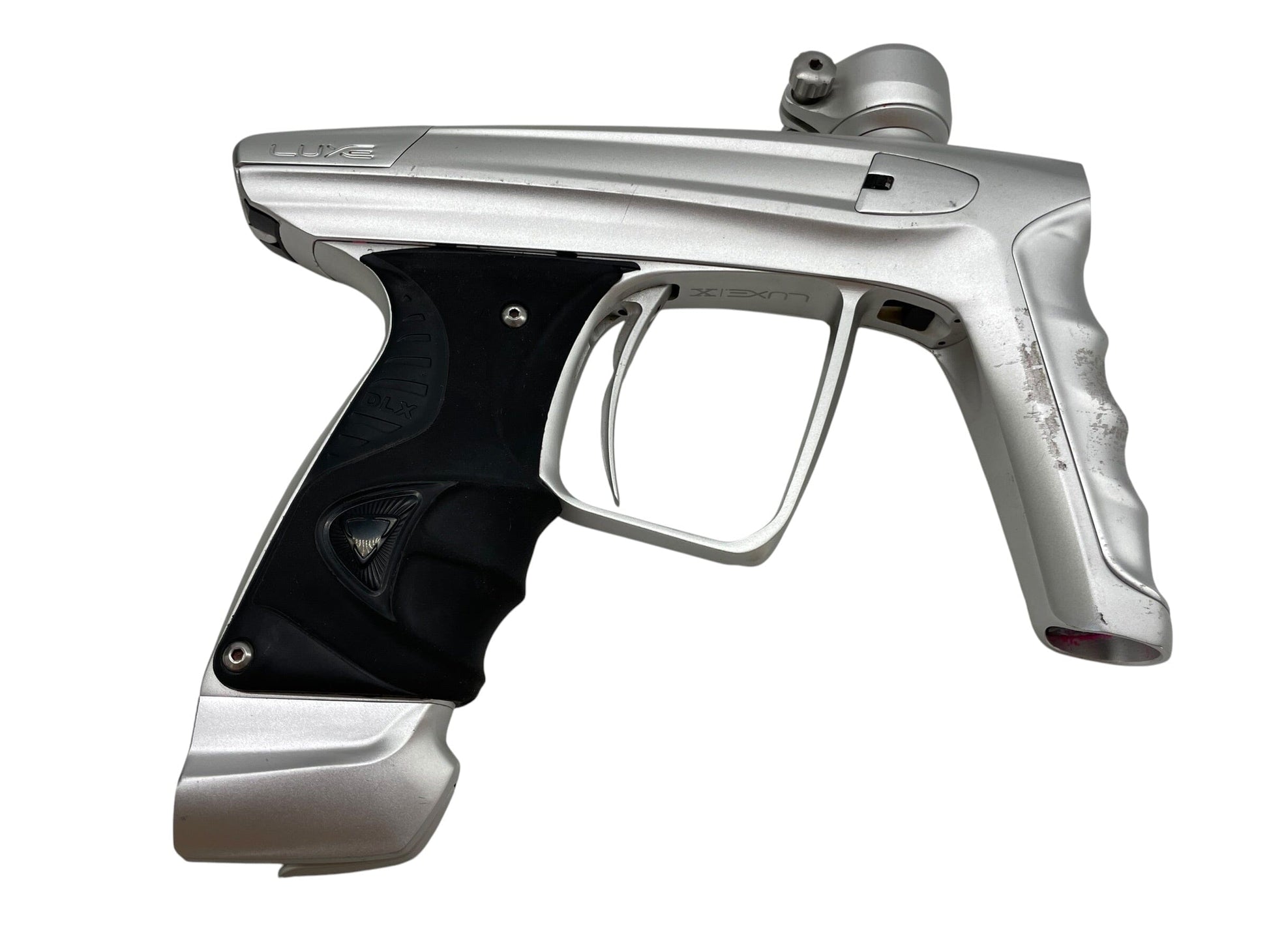 Used DLX Luxe X Silver/Silver Paintball Gun Paintball Gun from CPXBrosPaintball Buy/Sell/Trade Paintball Markers, New Paintball Guns, Paintball Hoppers, Paintball Masks, and Hormesis Headbands