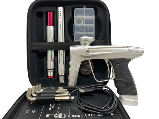 Used DLX Luxe X Silver/Silver Paintball Gun Paintball Gun from CPXBrosPaintball Buy/Sell/Trade Paintball Markers, New Paintball Guns, Paintball Hoppers, Paintball Masks, and Hormesis Headbands