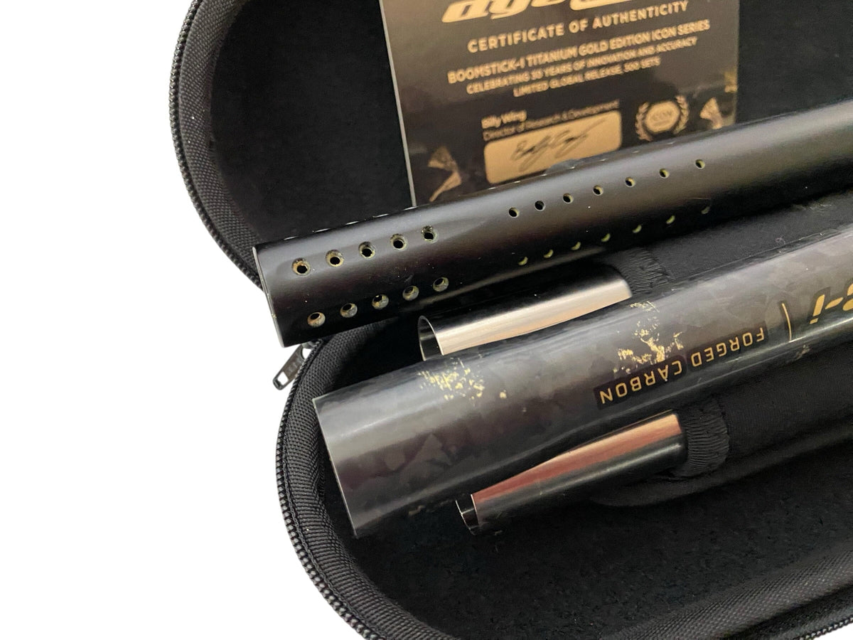 Used Dye BOOMSTICK-I TITANIUM GOLD EDITION ICON SERIES- LIMITED GLOBAL RELEASE, 300 SETS Paintball Gun from CPXBrosPaintball Buy/Sell/Trade Paintball Markers, New Paintball Guns, Paintball Hoppers, Paintball Masks, and Hormesis Headbands