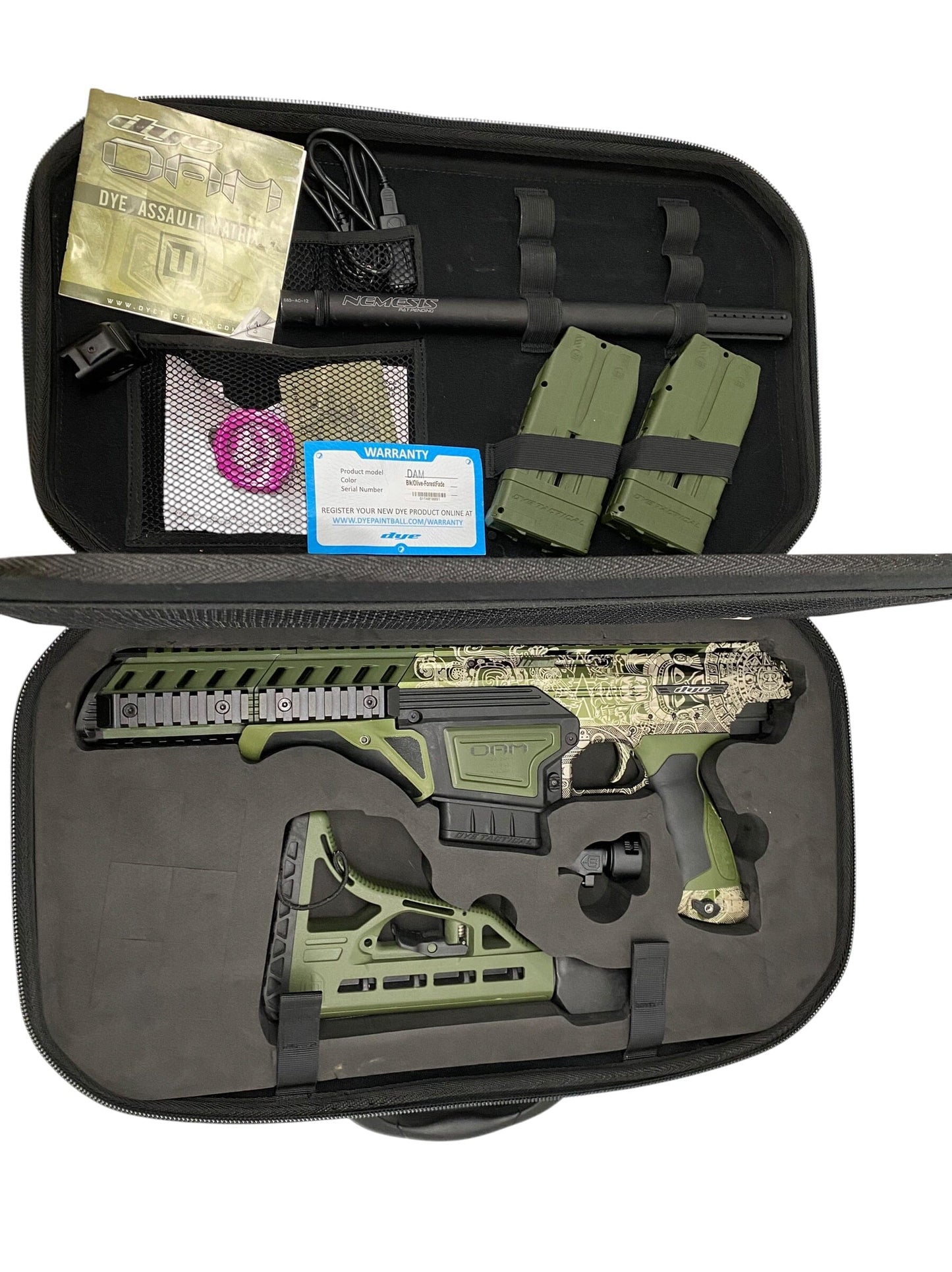 Used Dye DAM Olive/Black Paintball Gun Paintball Gun from CPXBrosPaintball Buy/Sell/Trade Paintball Markers, New Paintball Guns, Paintball Hoppers, Paintball Masks, and Hormesis Headbands