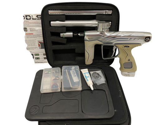 Used Dye DLS Paintball Gun Silver Paintball Gun from CPXBrosPaintball Buy/Sell/Trade Paintball Markers, New Paintball Guns, Paintball Hoppers, Paintball Masks, and Hormesis Headbands