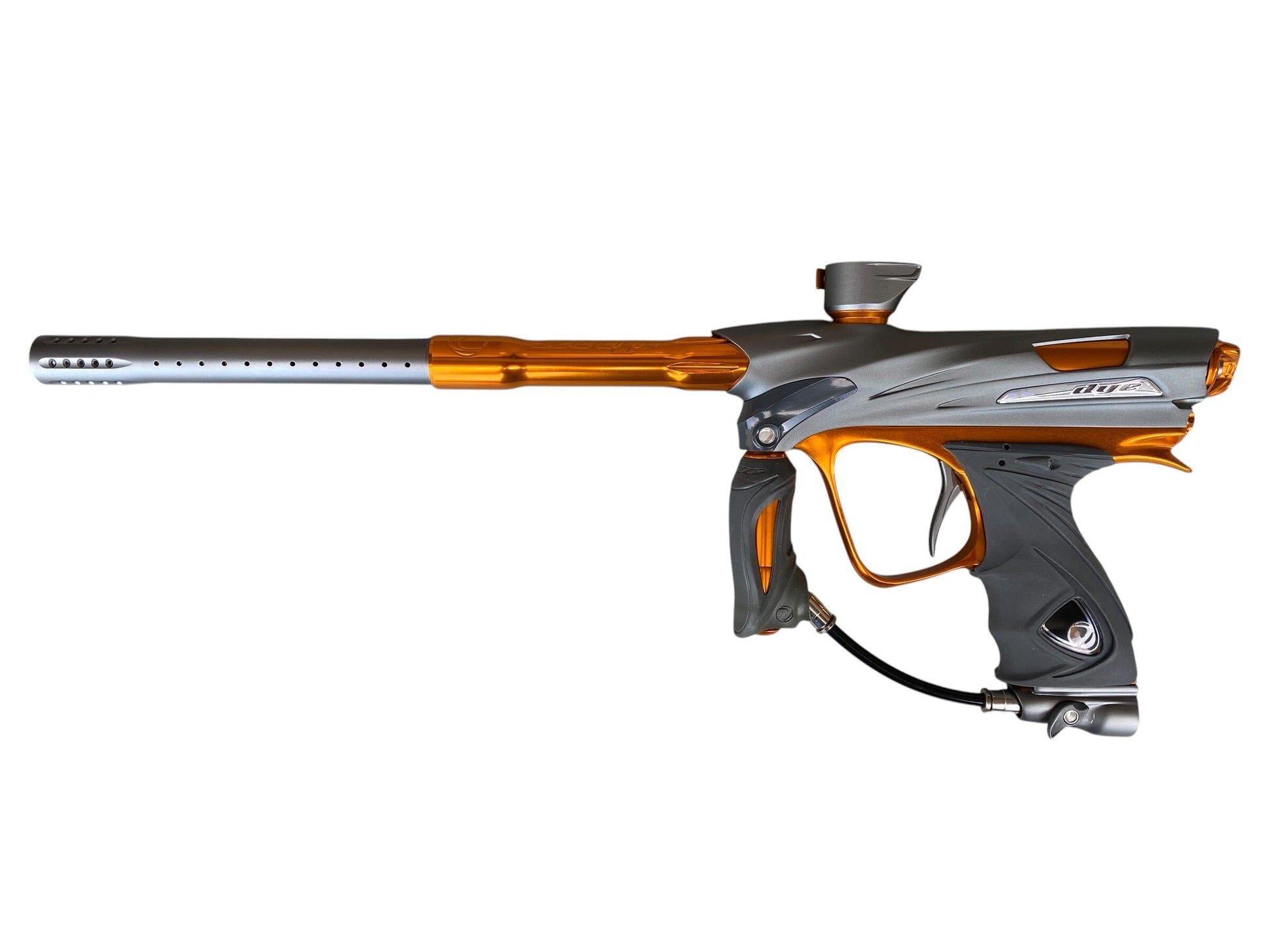 Used DYE DM12 Grey/Orange Paintball Gun Paintball Gun from CPXBrosPaintball Buy/Sell/Trade Paintball Markers, New Paintball Guns, Paintball Hoppers, Paintball Masks, and Hormesis Headbands