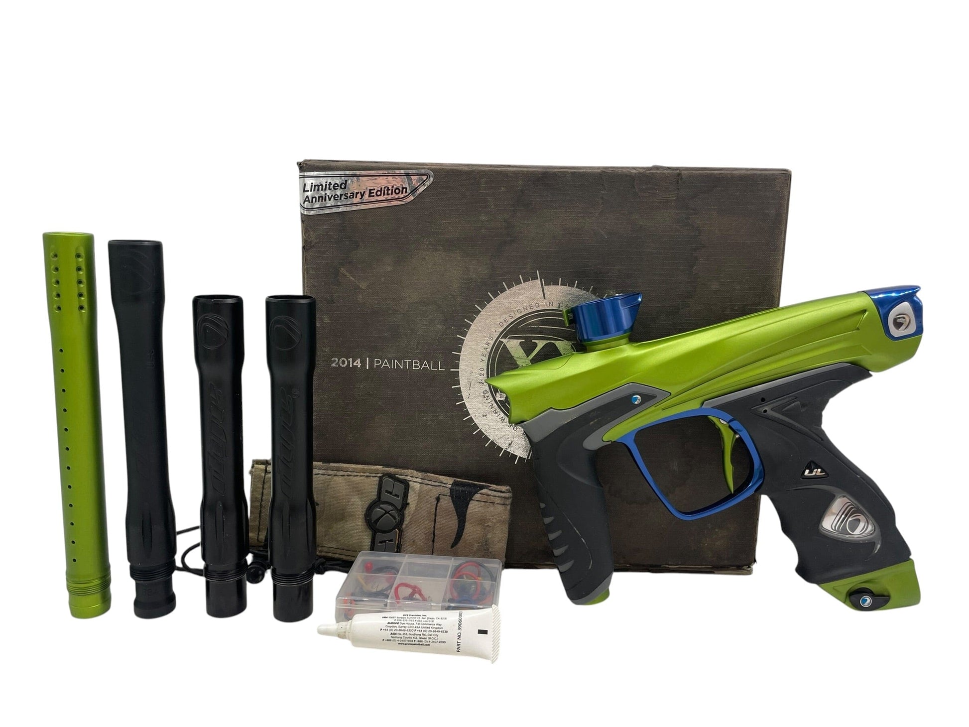 Used Dye DM14 20 Year Anniversary Edition Green/Blue Paintball Gun Paintball Gun from CPXBrosPaintball Buy/Sell/Trade Paintball Markers, New Paintball Guns, Paintball Hoppers, Paintball Masks, and Hormesis Headbands