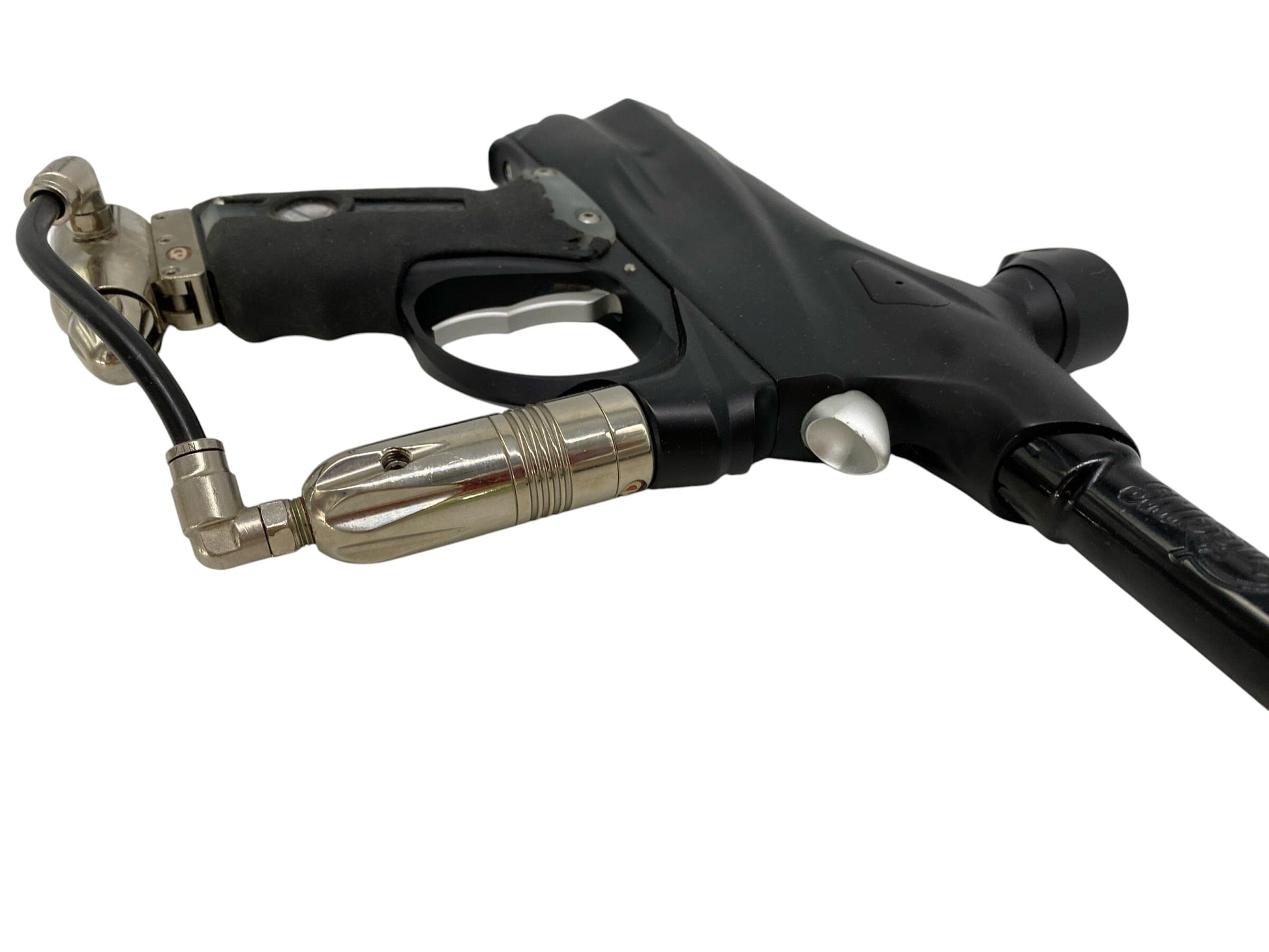 Used DYE DM4 Black/Silver Paintball Gun Paintball Gun from CPXBrosPaintball Buy/Sell/Trade Paintball Markers, New Paintball Guns, Paintball Hoppers, Paintball Masks, and Hormesis Headbands