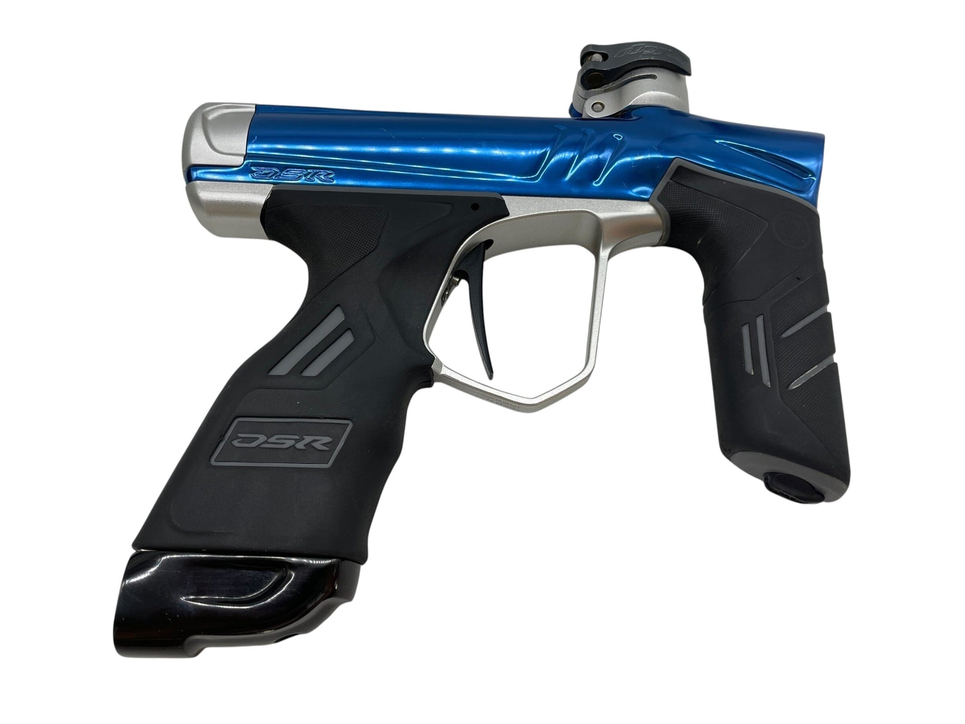 Used Dye Dsr+ Blue/Silver Paintball Gun W/ IM PRO KIT Paintball Gun from CPXBrosPaintball Buy/Sell/Trade Paintball Markers, New Paintball Guns, Paintball Hoppers, Paintball Masks, and Hormesis Headbands