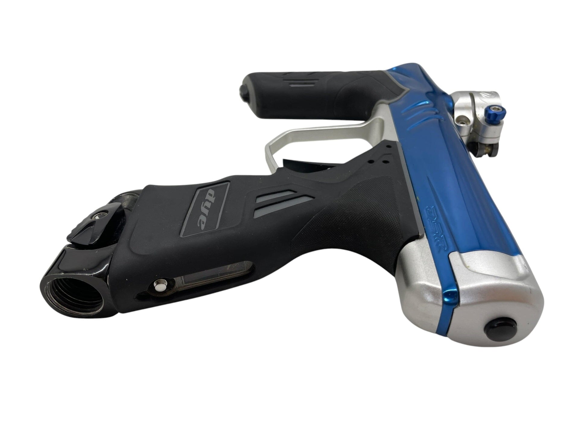 Used Dye Dsr+ Blue/Silver Paintball Gun W/ IM PRO KIT Paintball Gun from CPXBrosPaintball Buy/Sell/Trade Paintball Markers, New Paintball Guns, Paintball Hoppers, Paintball Masks, and Hormesis Headbands