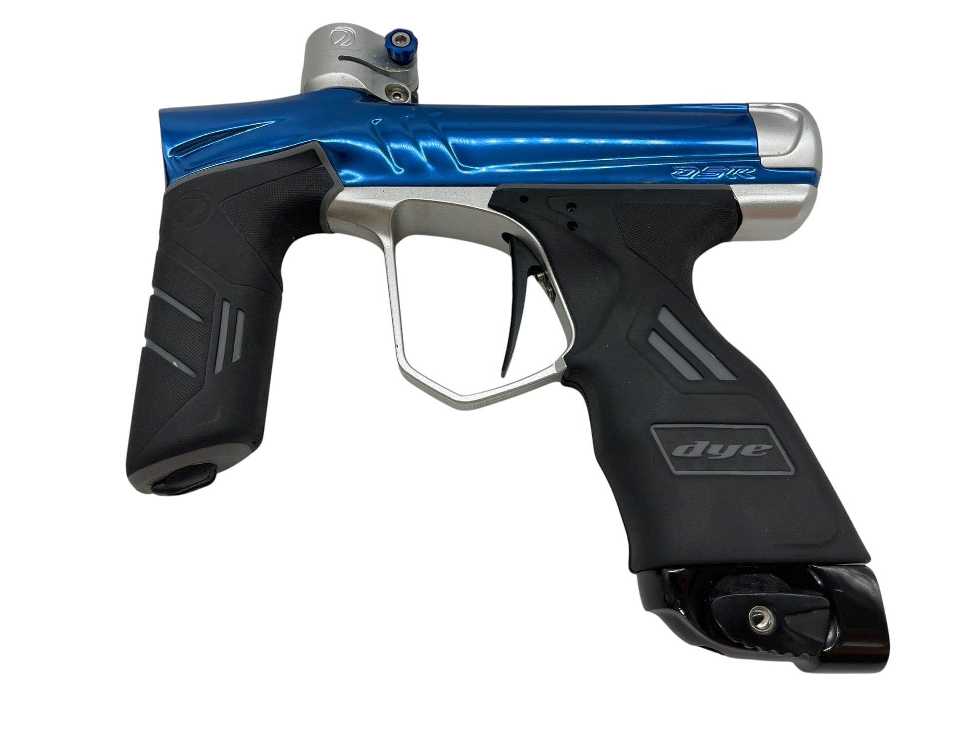 Used Dye Dsr+ Blue/Silver Paintball Gun W/ IM PRO KIT Paintball Gun from CPXBrosPaintball Buy/Sell/Trade Paintball Markers, New Paintball Guns, Paintball Hoppers, Paintball Masks, and Hormesis Headbands