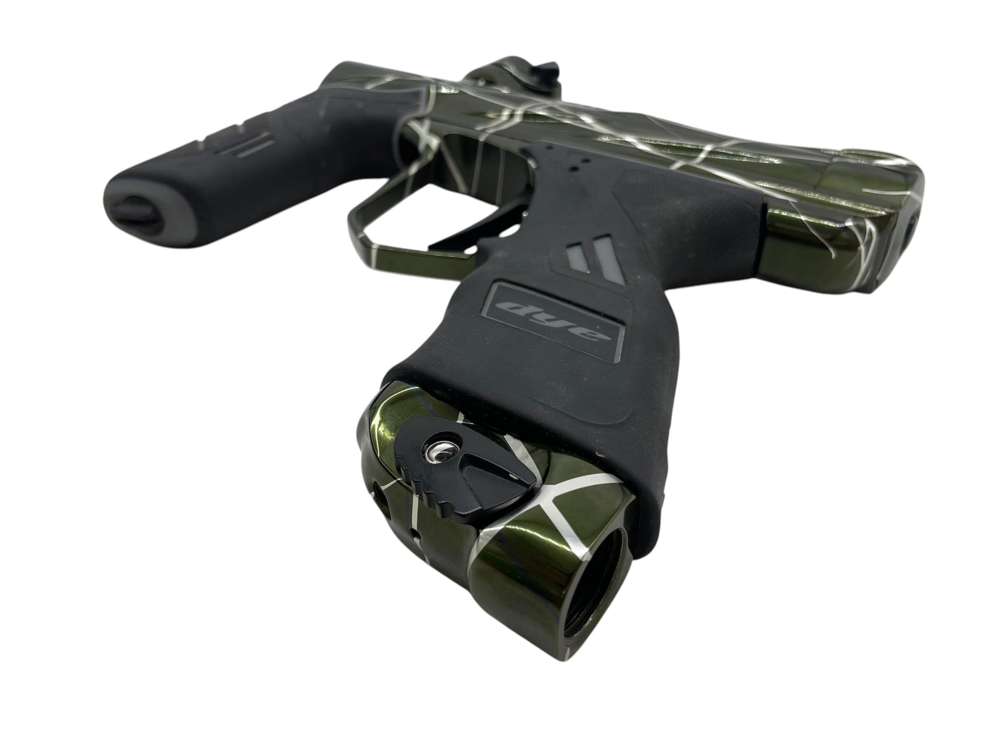 Used Dye Dsr DARK Pewter V1 Green/Clear Splash W/ Matching Mech Frame Paintball Gun from CPXBrosPaintball Buy/Sell/Trade Paintball Markers, New Paintball Guns, Paintball Hoppers, Paintball Masks, and Hormesis Headbands