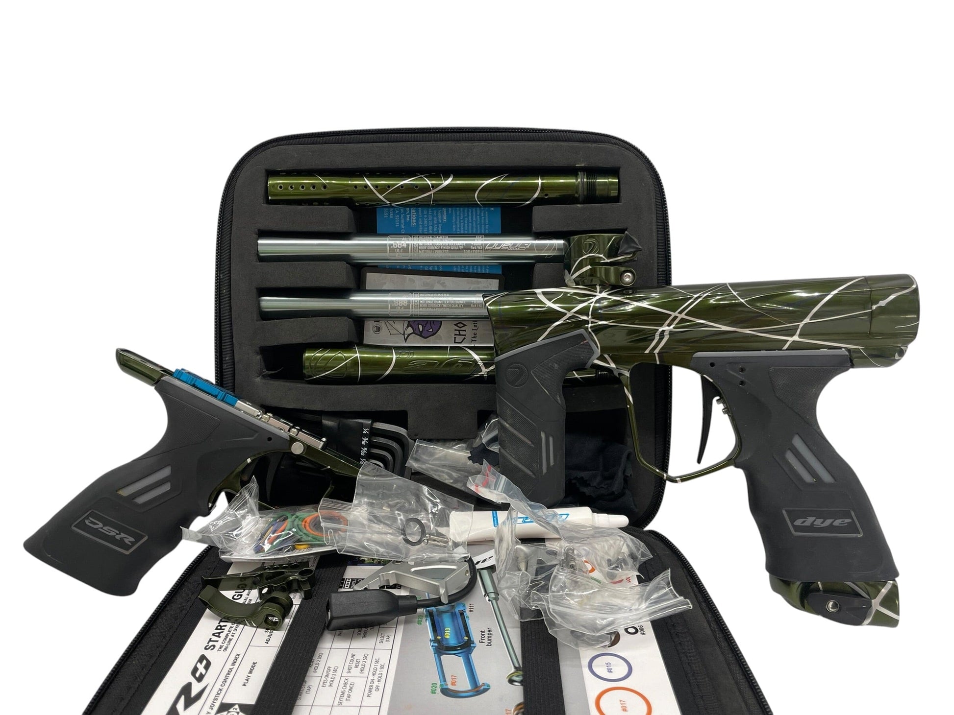 Used Dye Dsr DARK Pewter V1 Green/Clear Splash W/ Matching Mech Frame Paintball Gun from CPXBrosPaintball Buy/Sell/Trade Paintball Markers, New Paintball Guns, Paintball Hoppers, Paintball Masks, and Hormesis Headbands